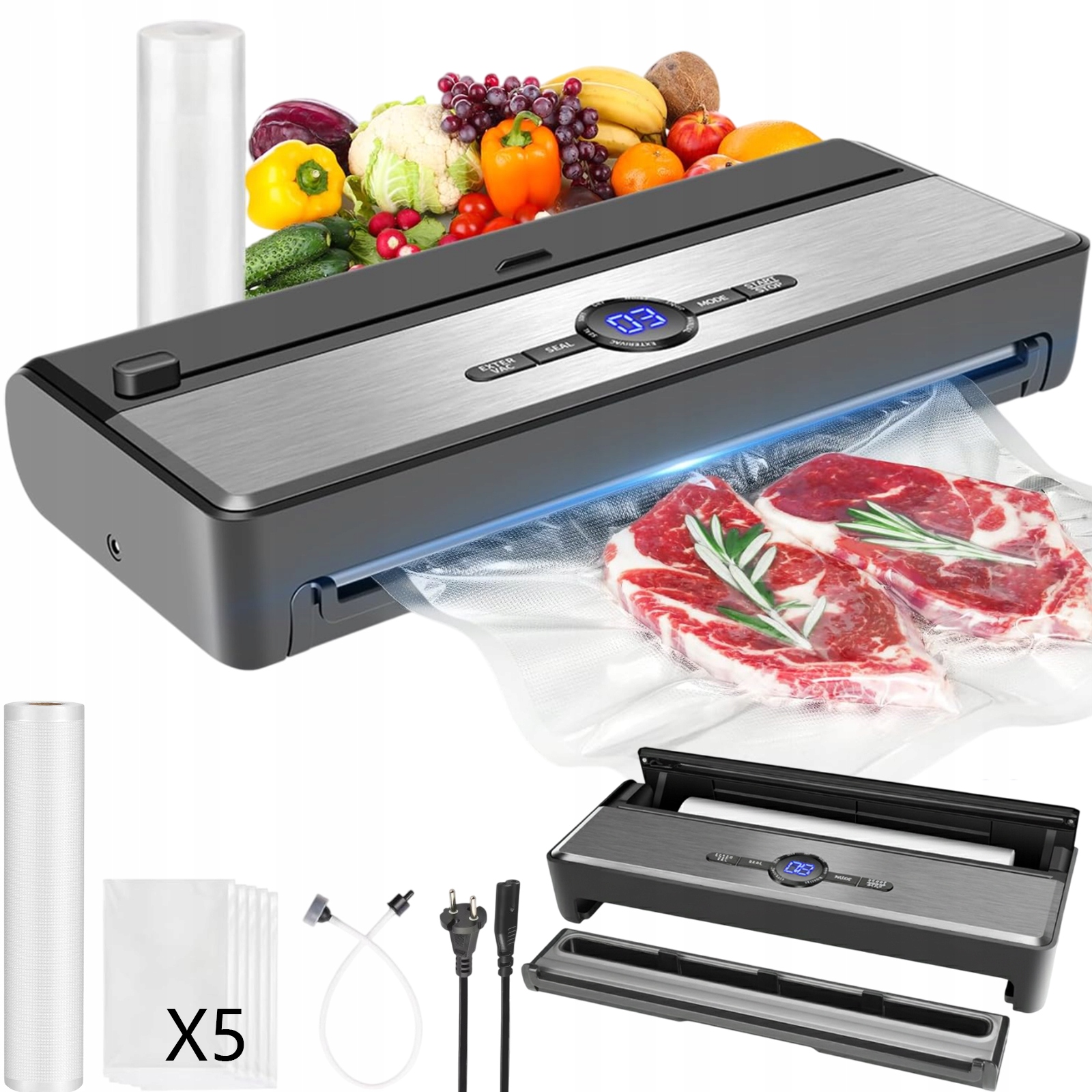 Automatická Vakuová Svářečka Fólií A Potravin Sáčky a Fólie 7v1