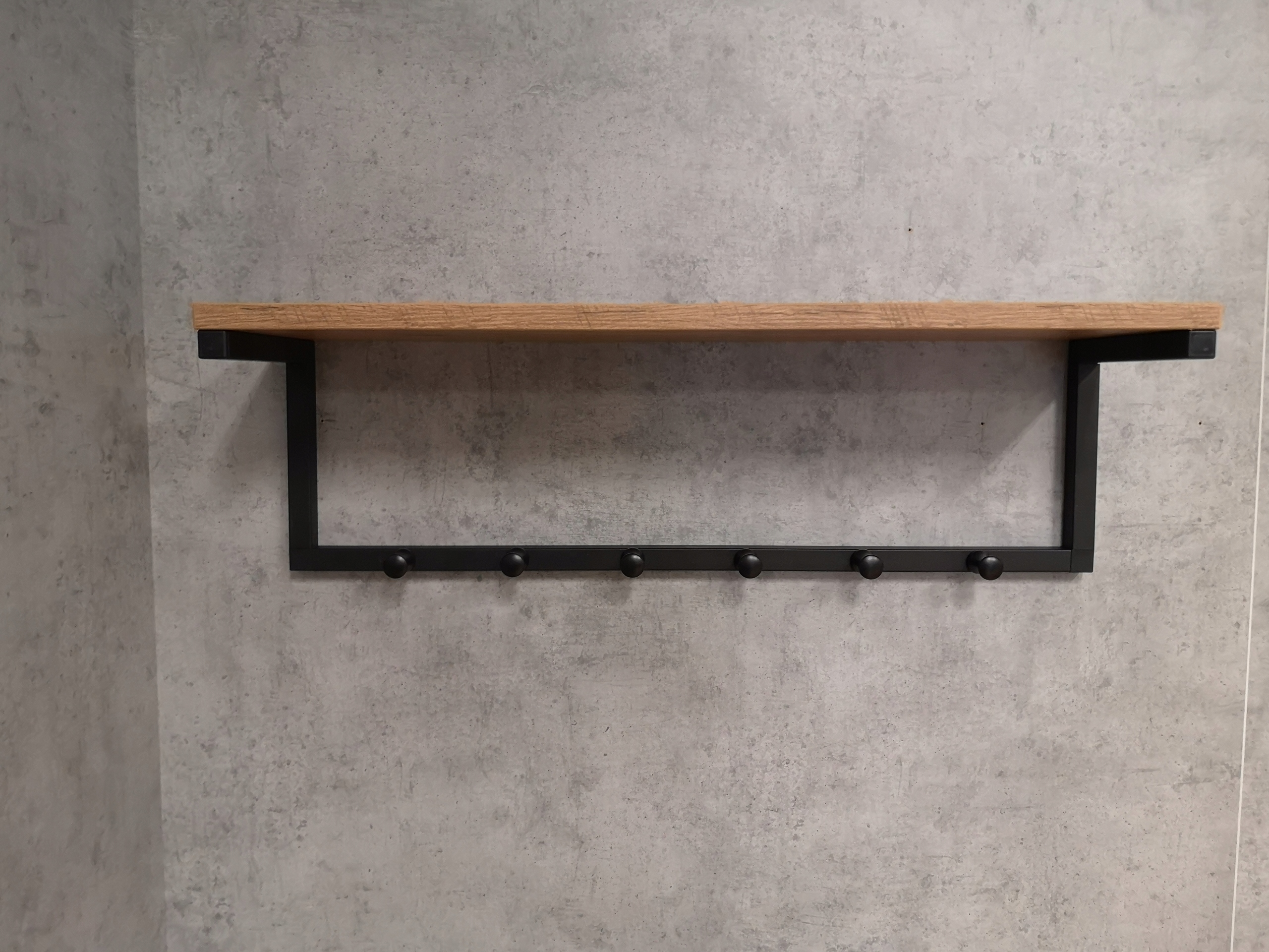 WIESZAK ŚCIENNY Z PÓŁKĄ KL04-6 ALU LOFT 70 CM Głębokość mebla 20 cm