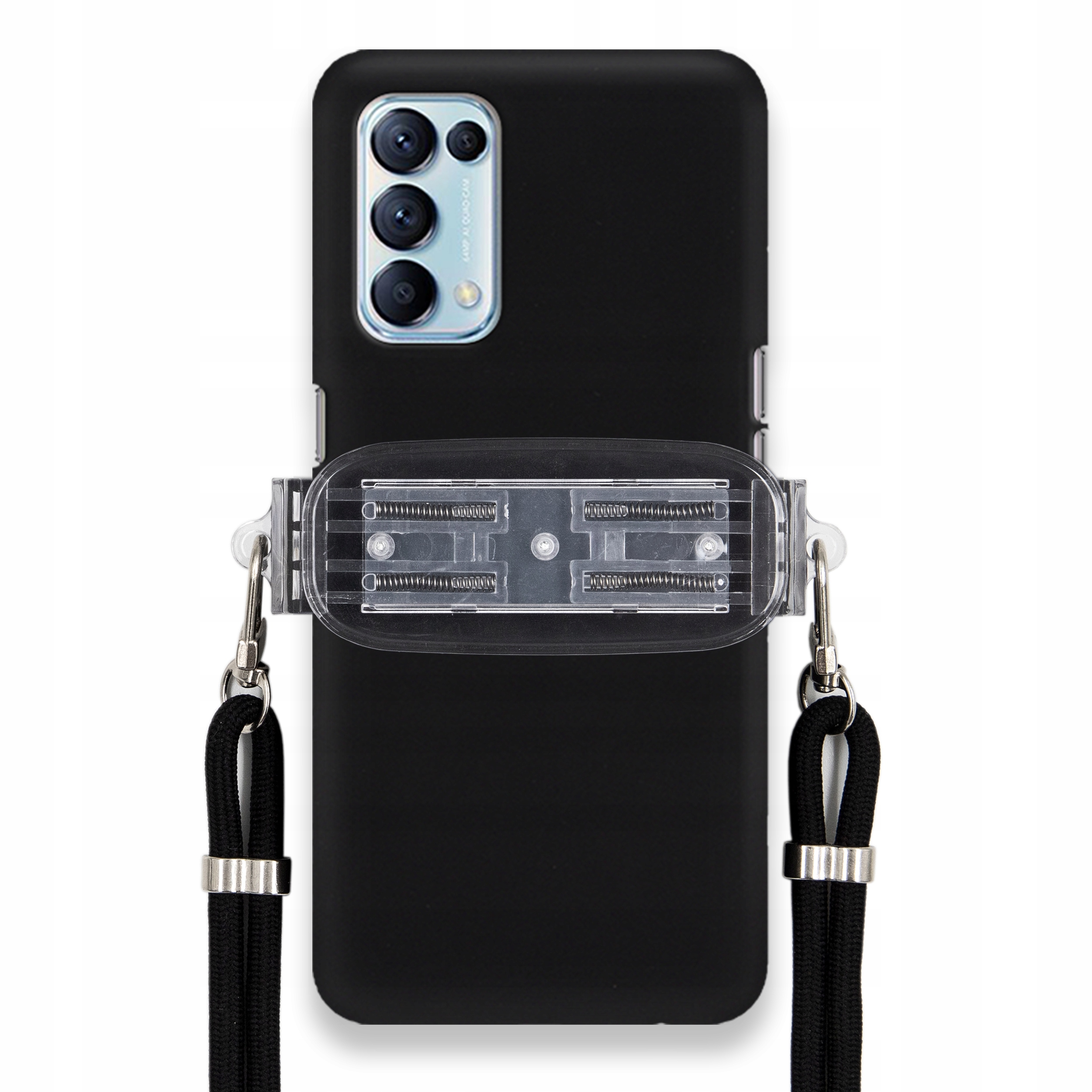 Pouzdro Pro Oppo Reno 5 Pro 5G Smooth Case Univerzální Držák Černá Šňůrka