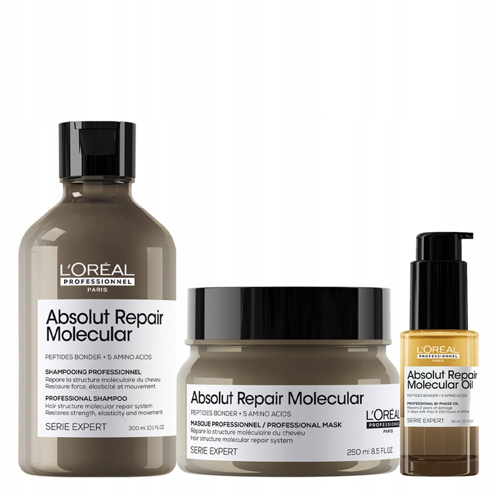 Absolut Repair Molecular sada poškozené vlasy šampon maska olej 30
