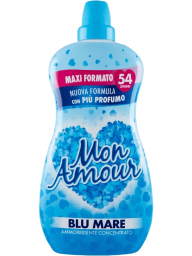 3X Plyn na oplachování Ammorbidente Blu Mare 54 Lavaggi. 1,35 l Monamour