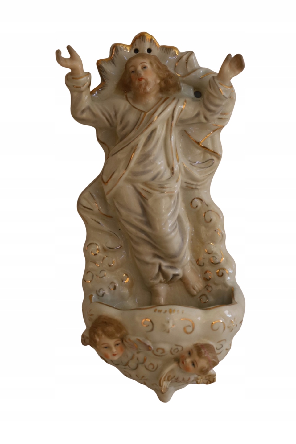 Porcelanowa KROPIELNICA ZDOBIONA ANIOŁKAMI