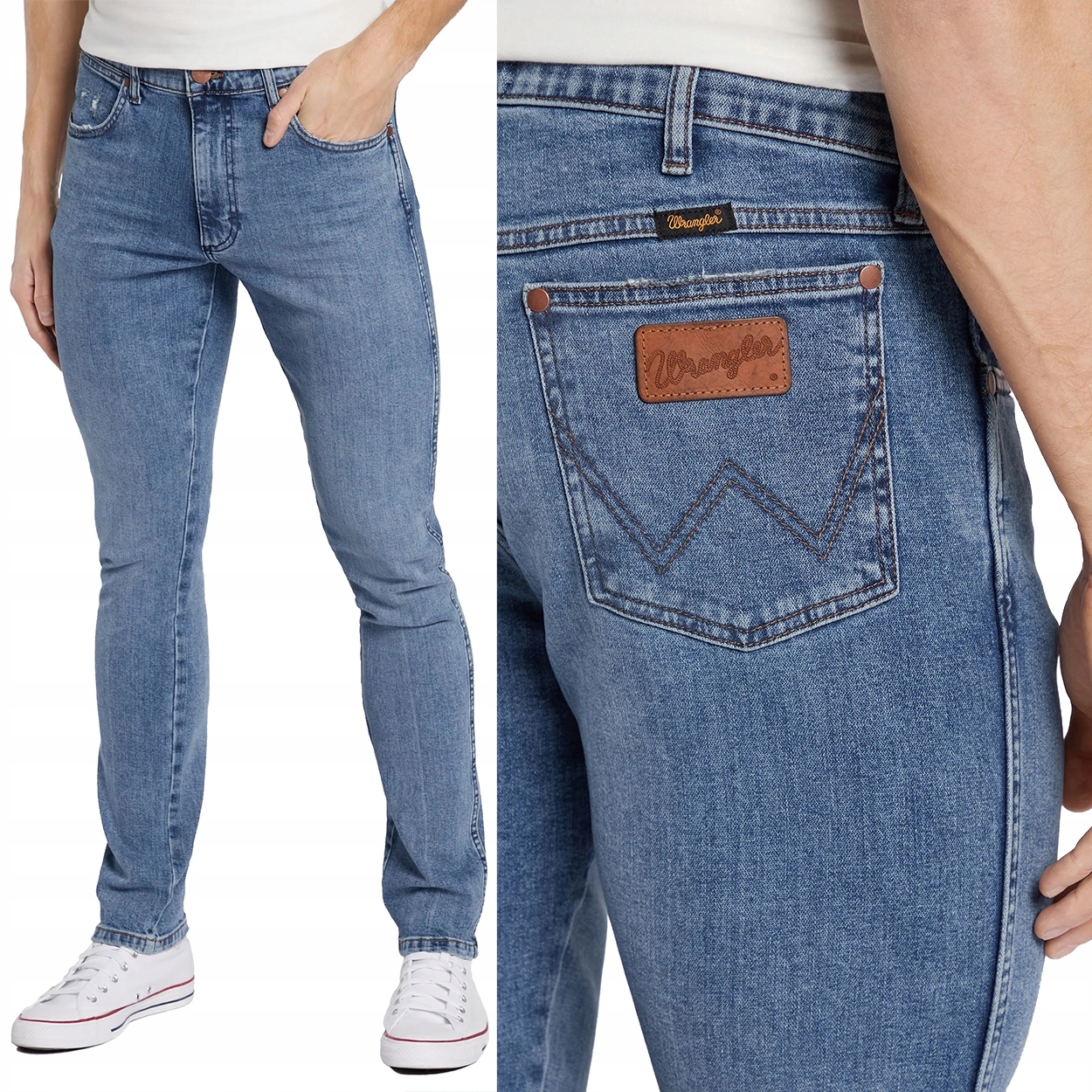 Wrangler Larston slim Tapered Light Indigo Pánské Džínové Kalhoty W27 L32