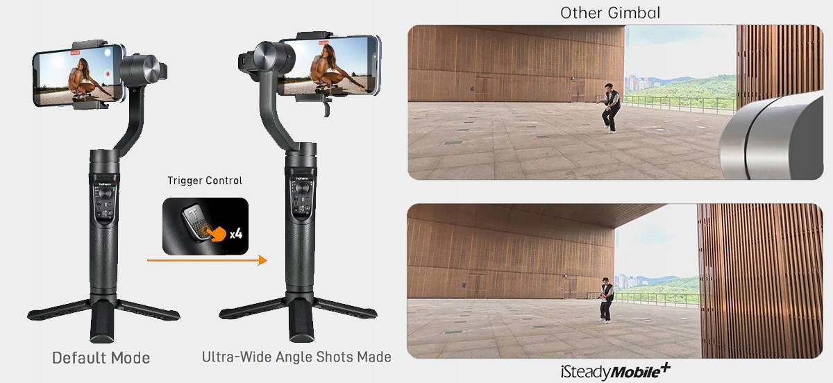 Gimbal stabilizator 3-osiowy HOHEM iSteady Mobile+ 2024 do telefonu OUTLET Waga produktu 0.474 kg