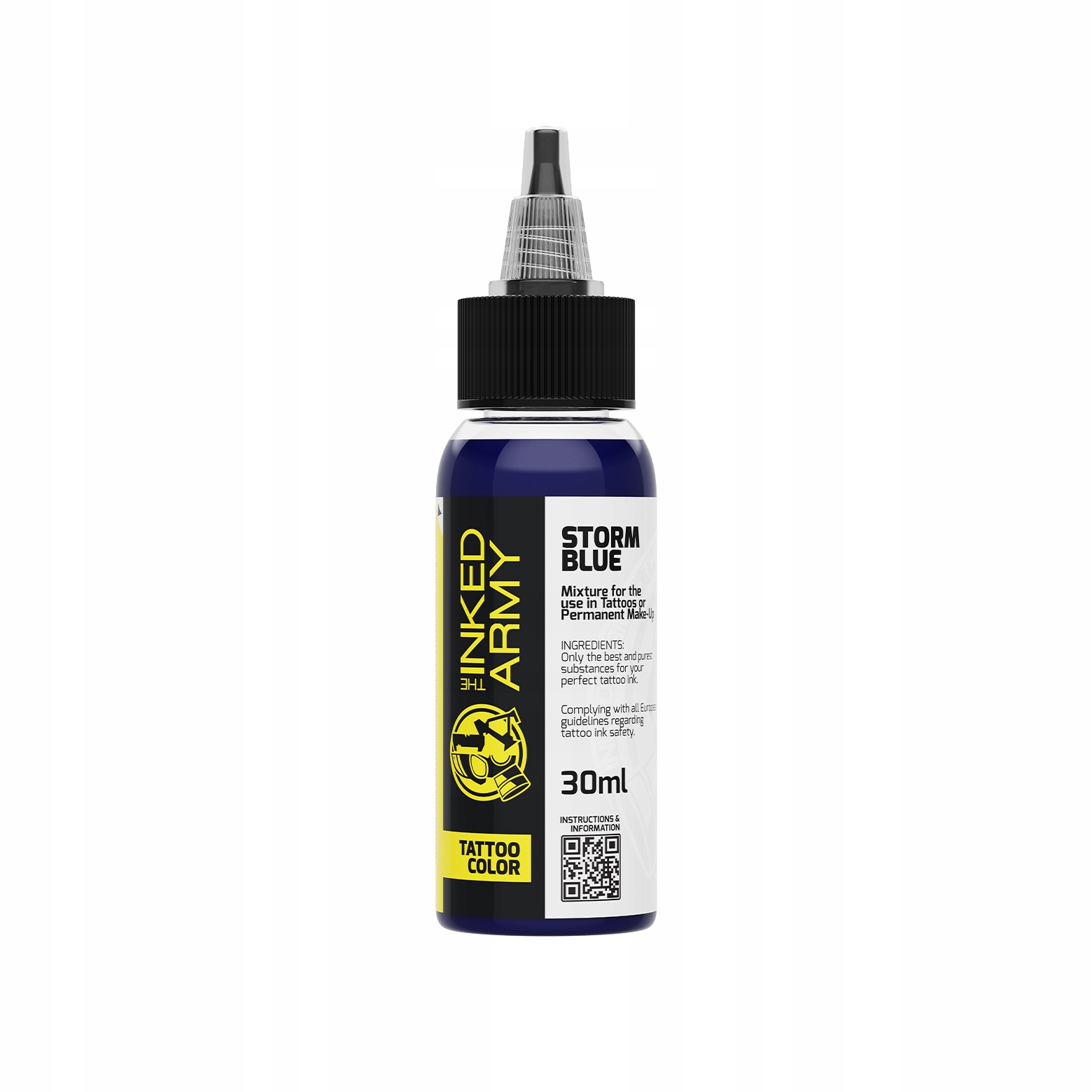 The Inked Army Storm Blue 30 ml Barva na tetování Žlutá Inkoust