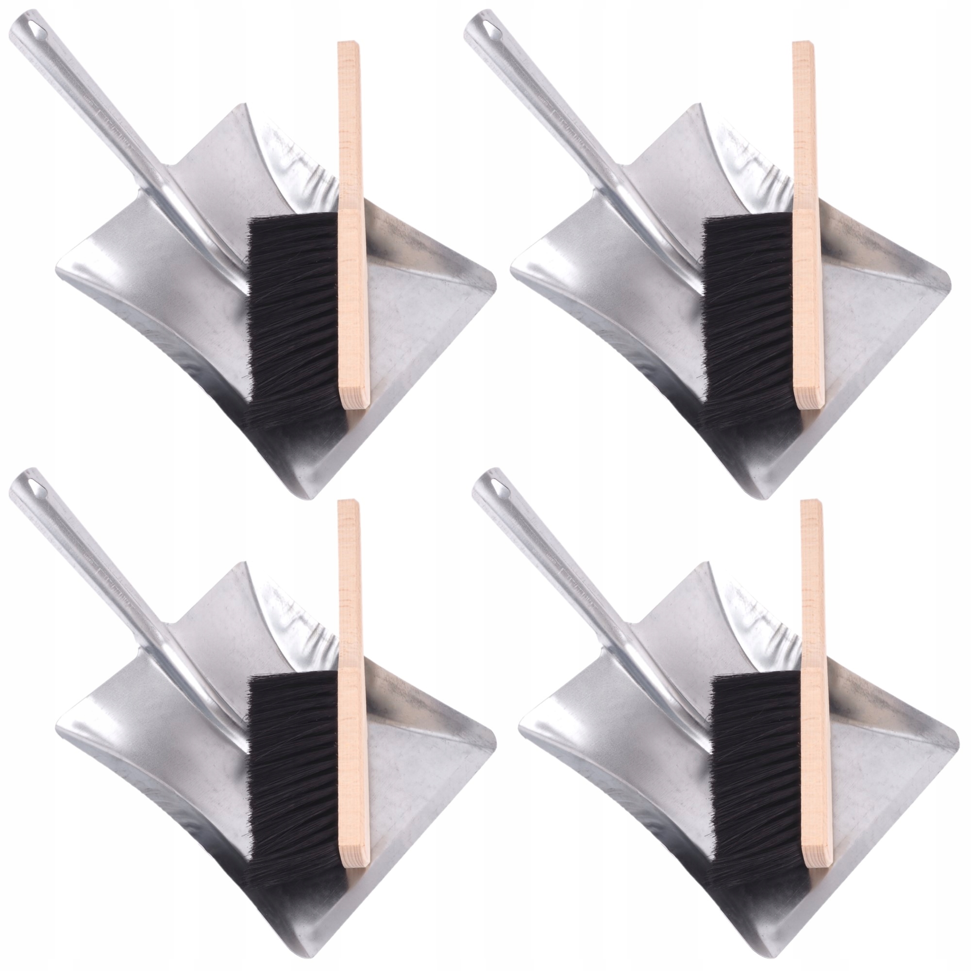 Sada Pozinkovaná lopatka a Smetáček Kartáč 4x pro úklid domácnosti a dílny