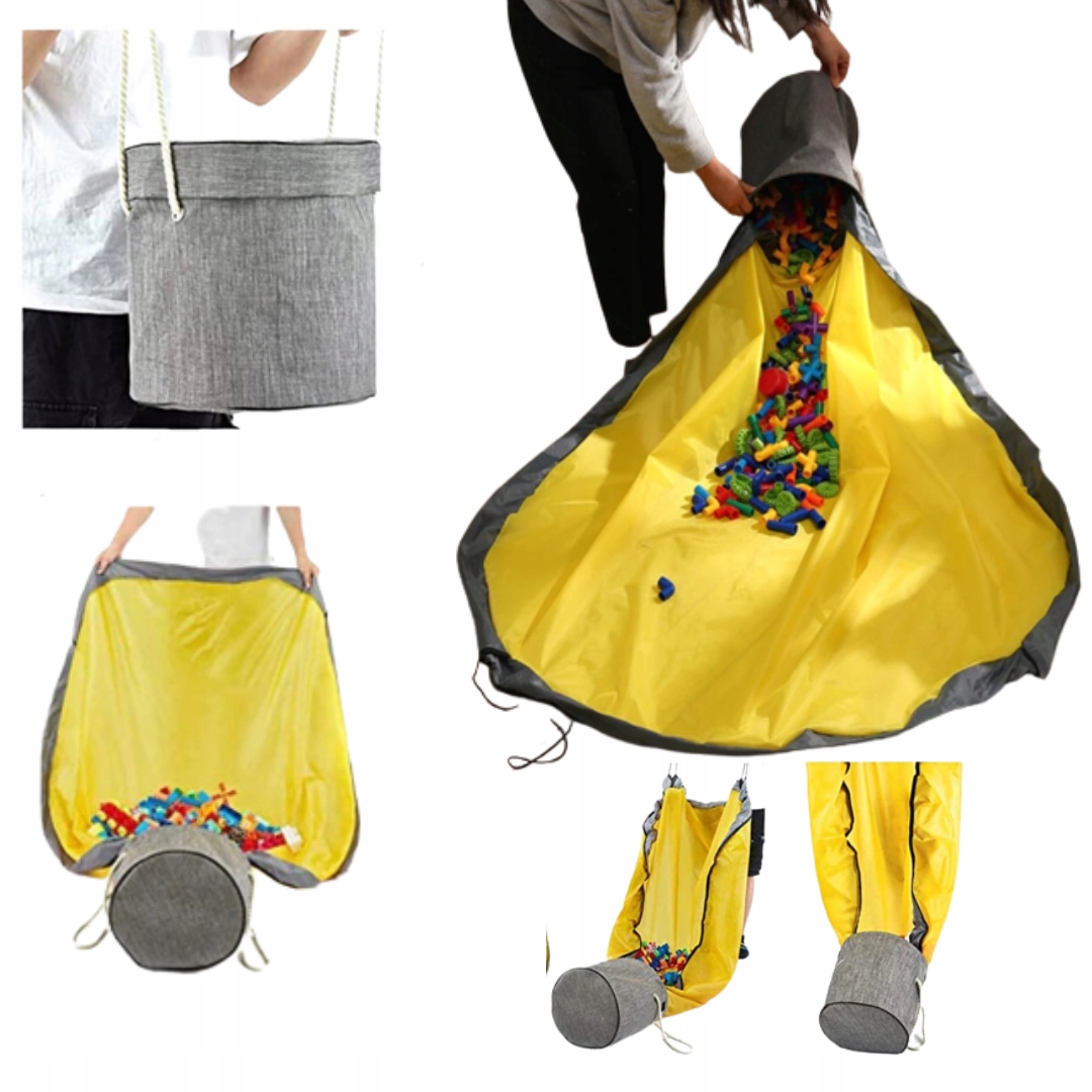 Kosz Na Zabawki Z Matą 2W1 Zabawa Klocki LEGO