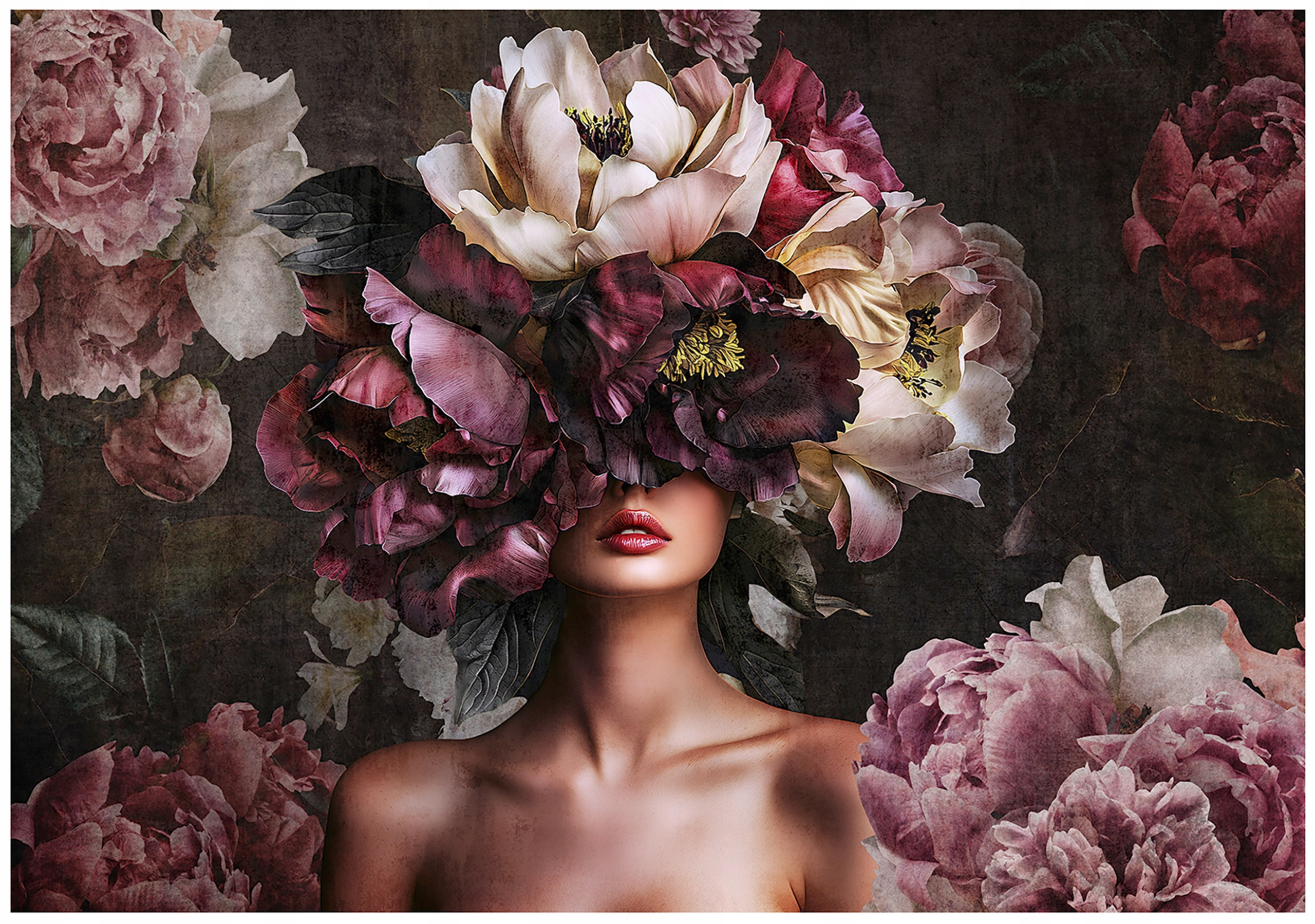 Fototapeta Temný portrét Květinový romantismus vinylová 416x254 lepidlo