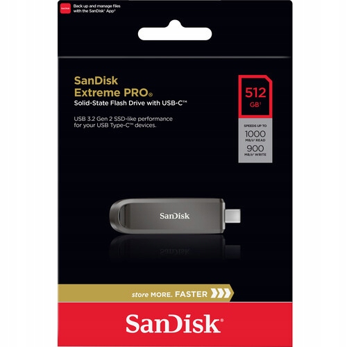 Flash disk SanDisk Extreme Pro 512 Gb Usb-c 1000 MB/s Najrýchlejší