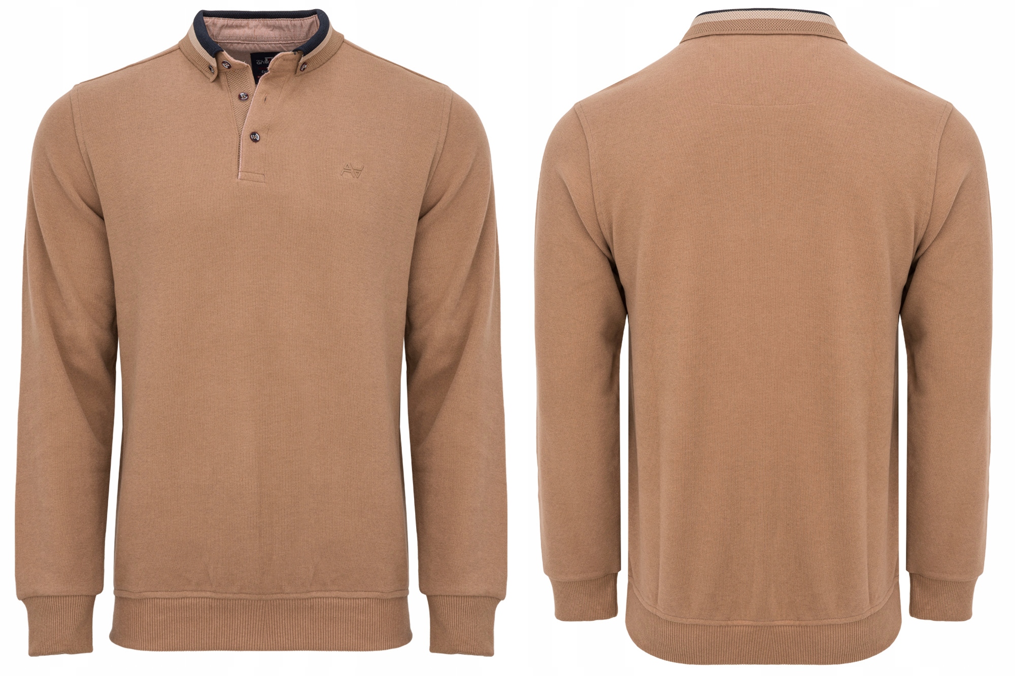 Pánský Svetr Mikina Polo Béžový Límec 100% Bavlna Casual Velká Velikost 5XL