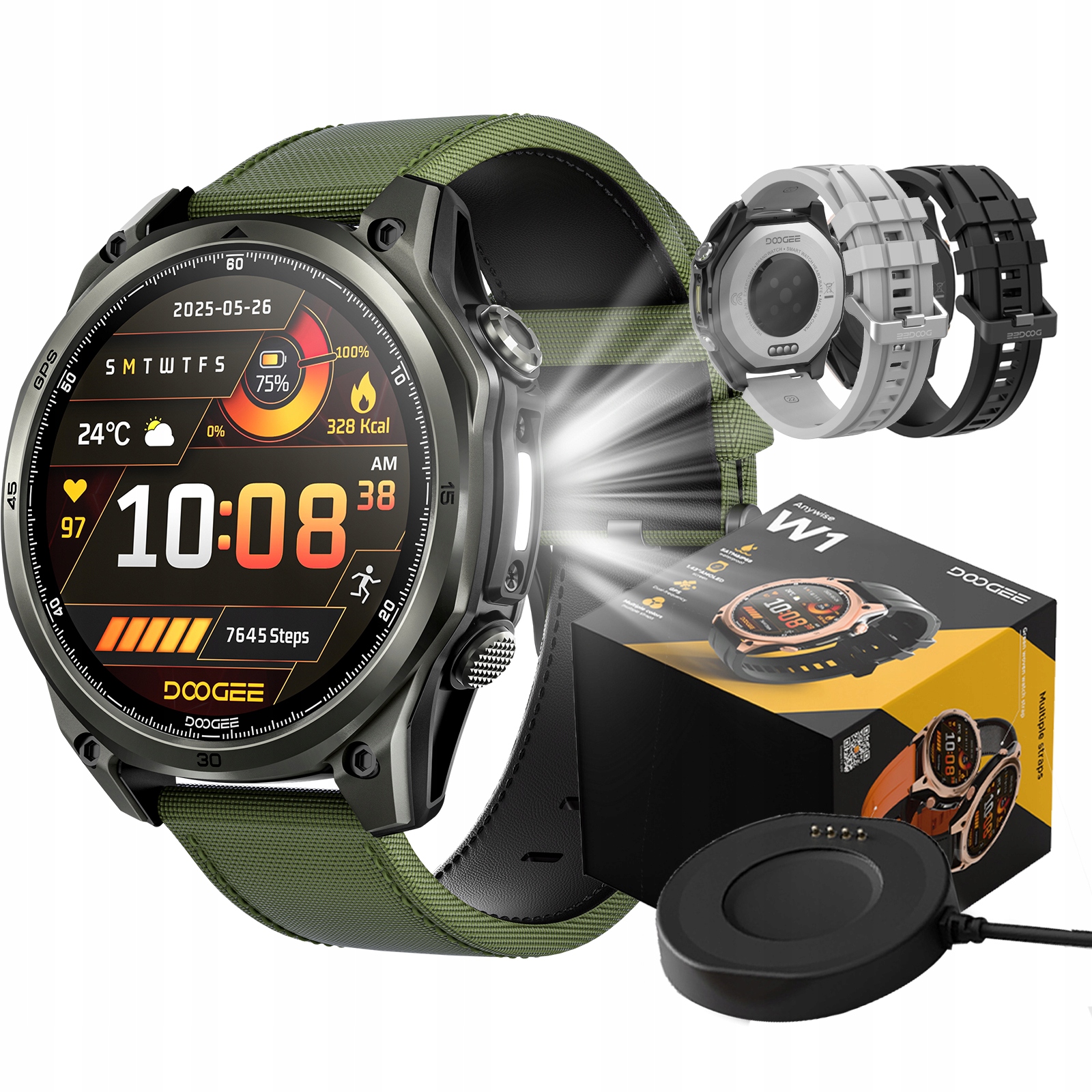 Pánske inteligentné hodinky Gps Amoled Rozhovory Menu Pl Vodotesné IP69K Športové hodinky