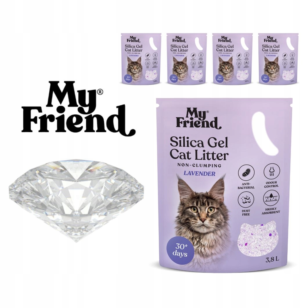 Levně Silikonové Stelivo My Friend Silica Levandule 19L Bezprašný Premium