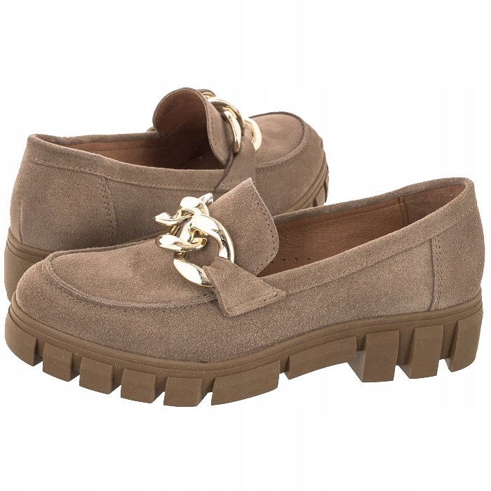 

Buty Damskie Mokasyny Skórzane Nessi Beżowe 21085