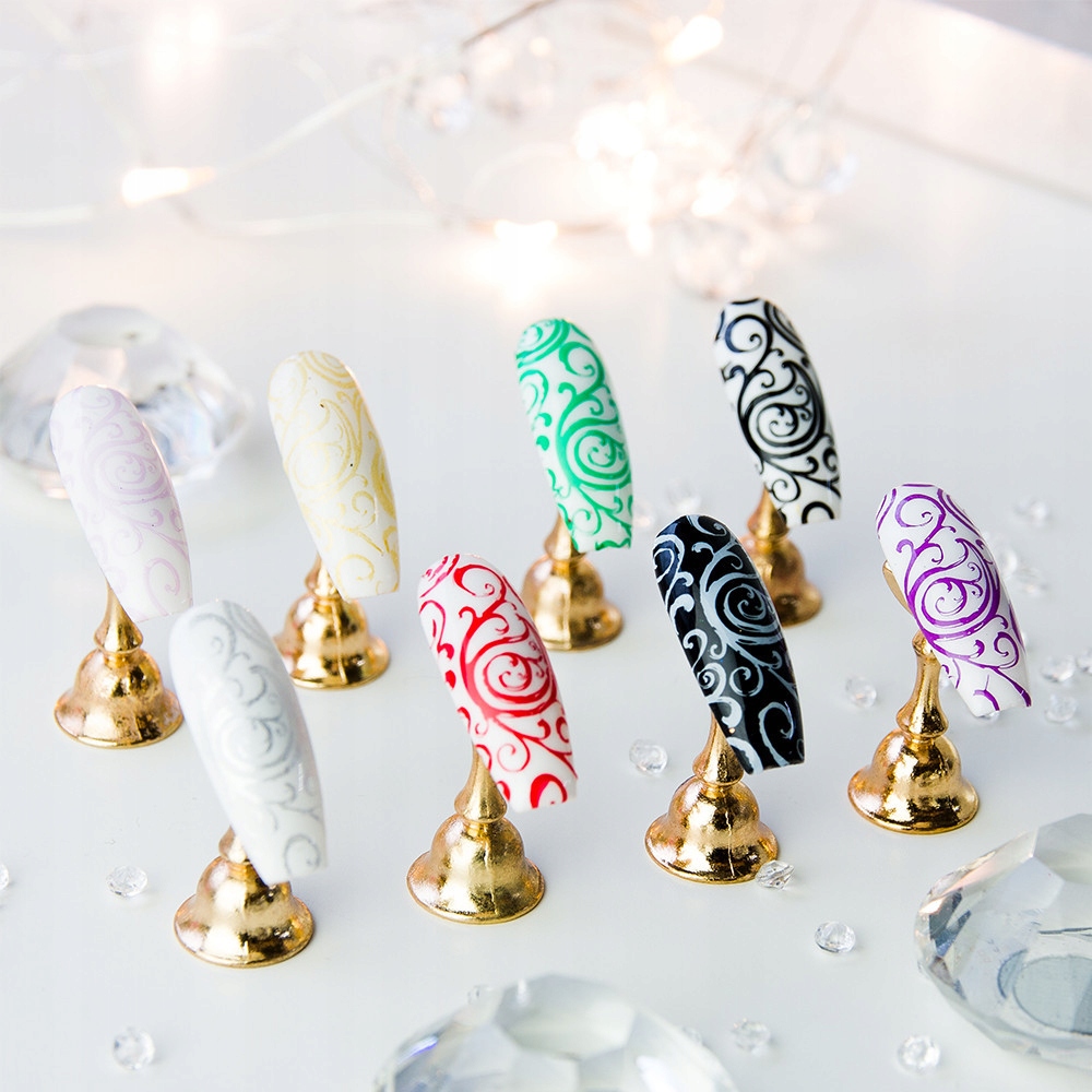 ZESTAW 5w1 2x BLASZKI DO STEMPLI 2x LAKIER DO STAMPINGU STEMPELEK Stan opakowania oryginalne