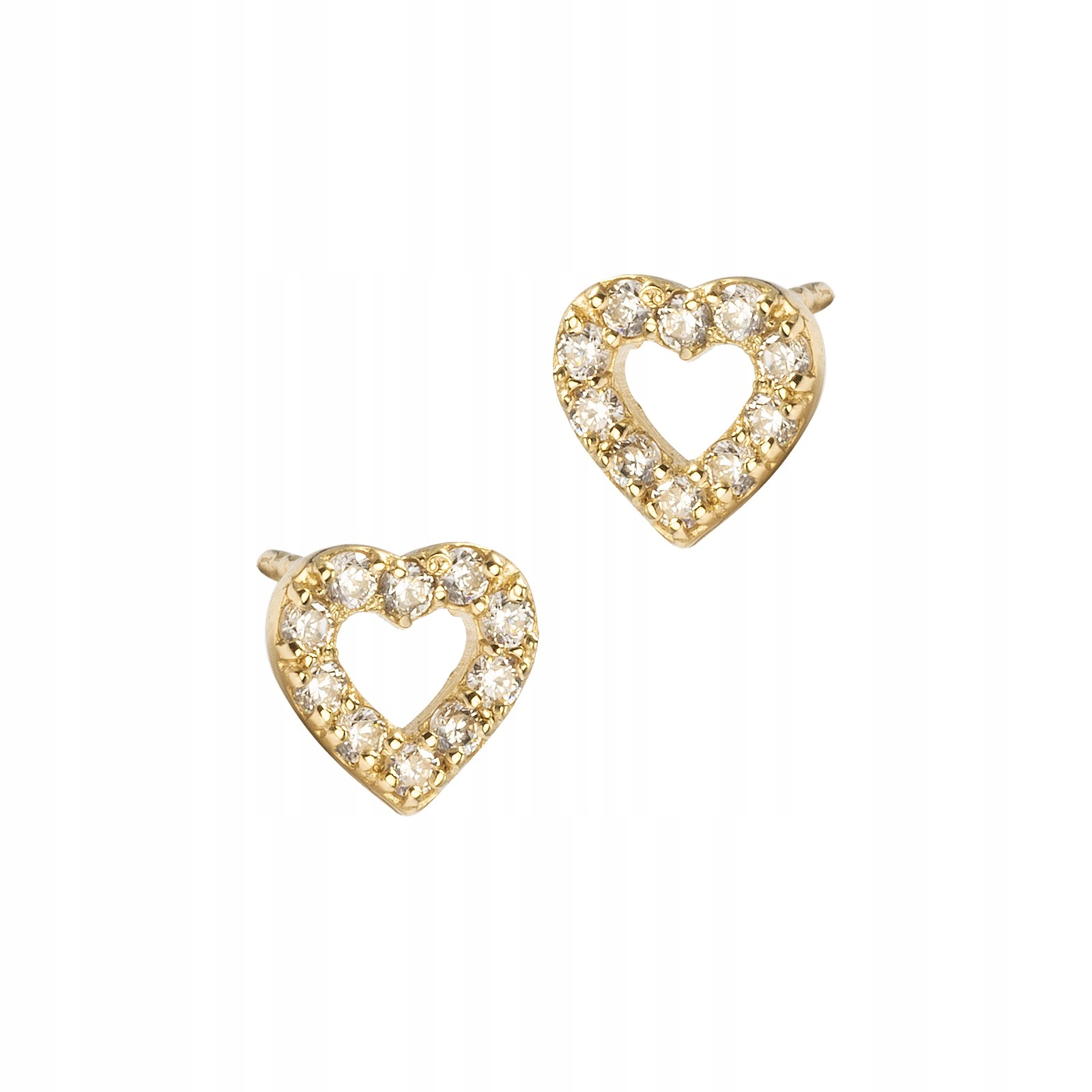 Zlaté náušnice 585 Sparkling Hearts pro malou slečnu