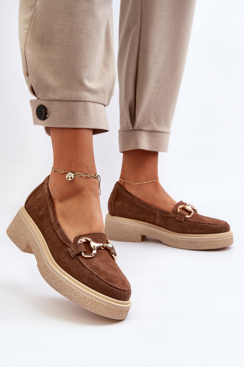 ZAZOO 3429 ZAMSZOWE MOKASYNY DAMSKIE Z OZDOBĄ BEŻOWE 41 Oryginalne opakowanie producenta pudełko