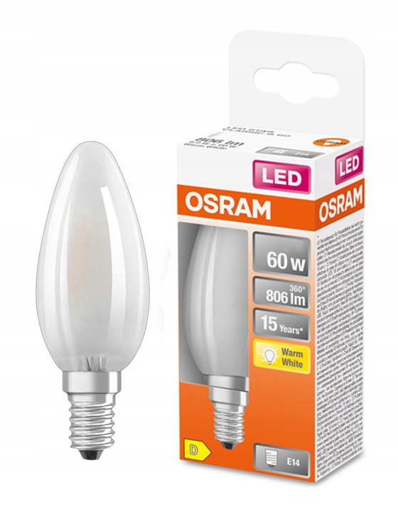 

Żarówka Led świeca 5,5W=60W E14 Osram 2700K ciepła