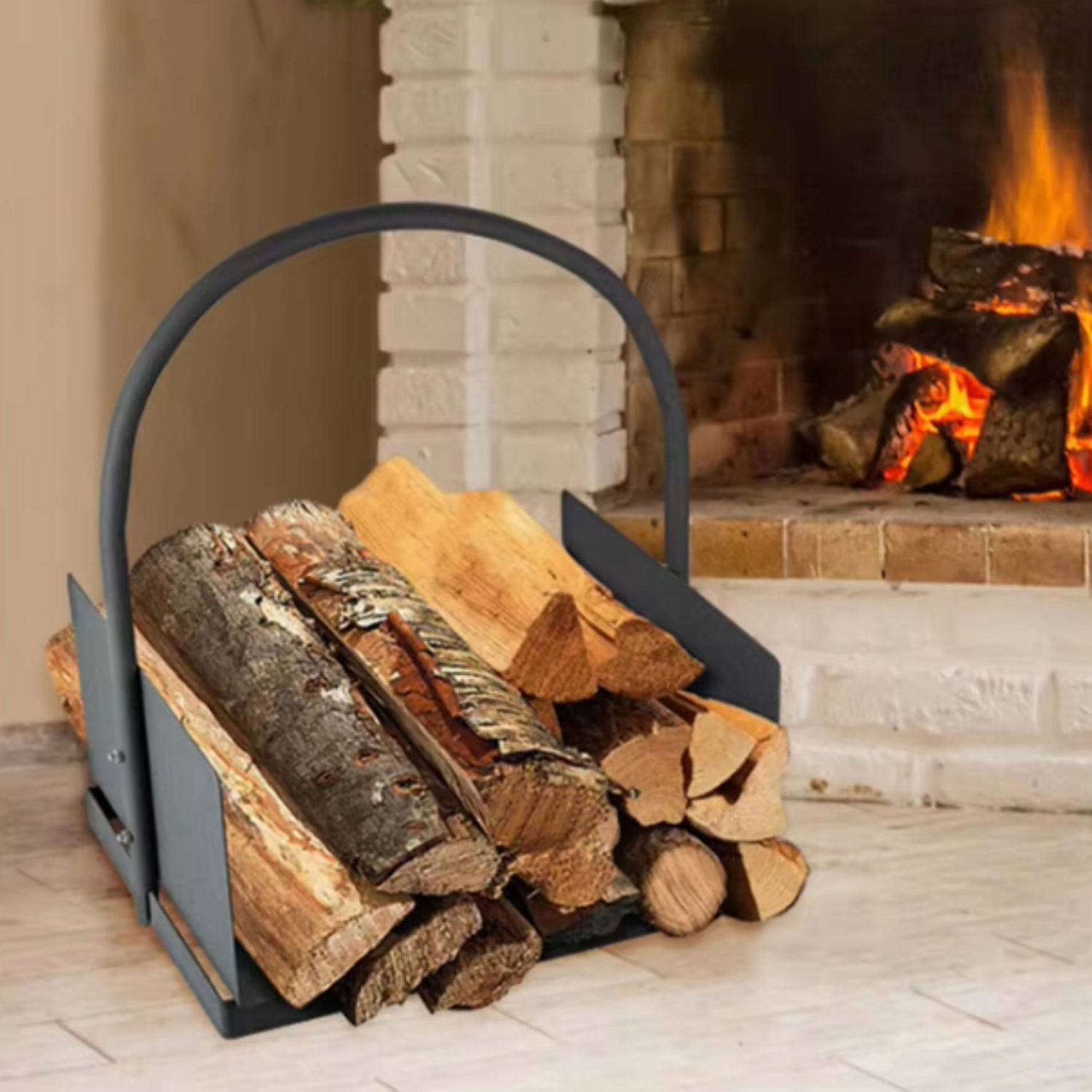 METALOWY STOJAK KOSZ NA DREWNO KOMINKOWE OPAŁOWE REGAŁ DO KOMINKA PRZENOŚNY Rodzaj stojak