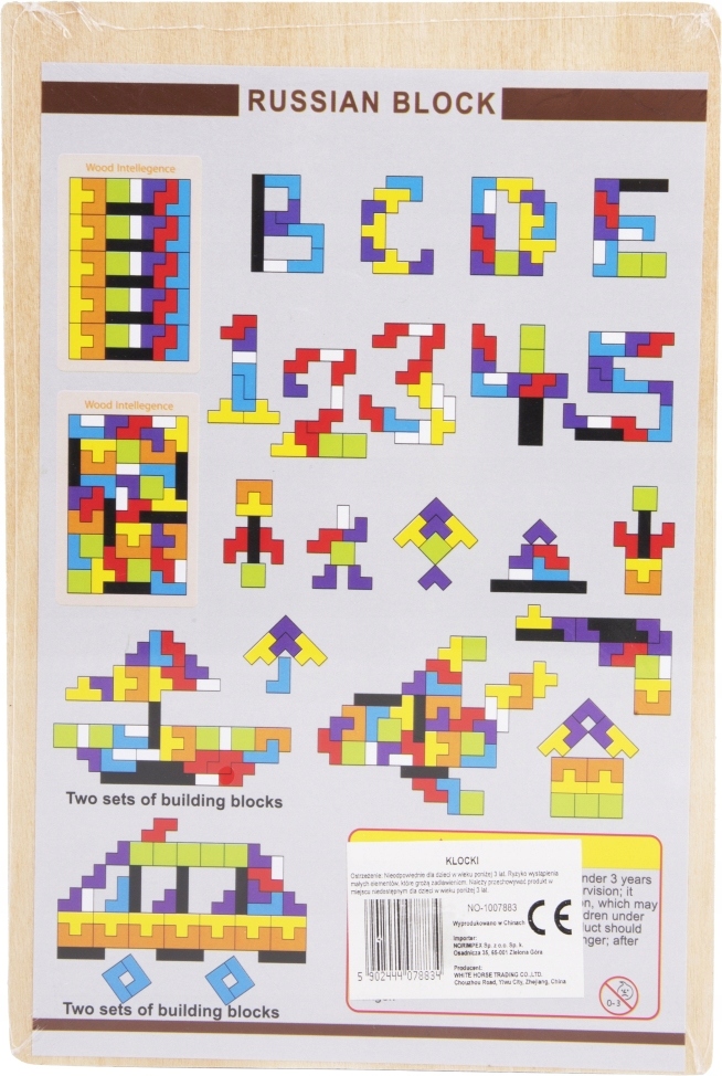 DREWNIANE KLOCKI TETRIS UKŁADANKA MONTESORI MONTESSORI PUZZLE Kod producenta 1007883