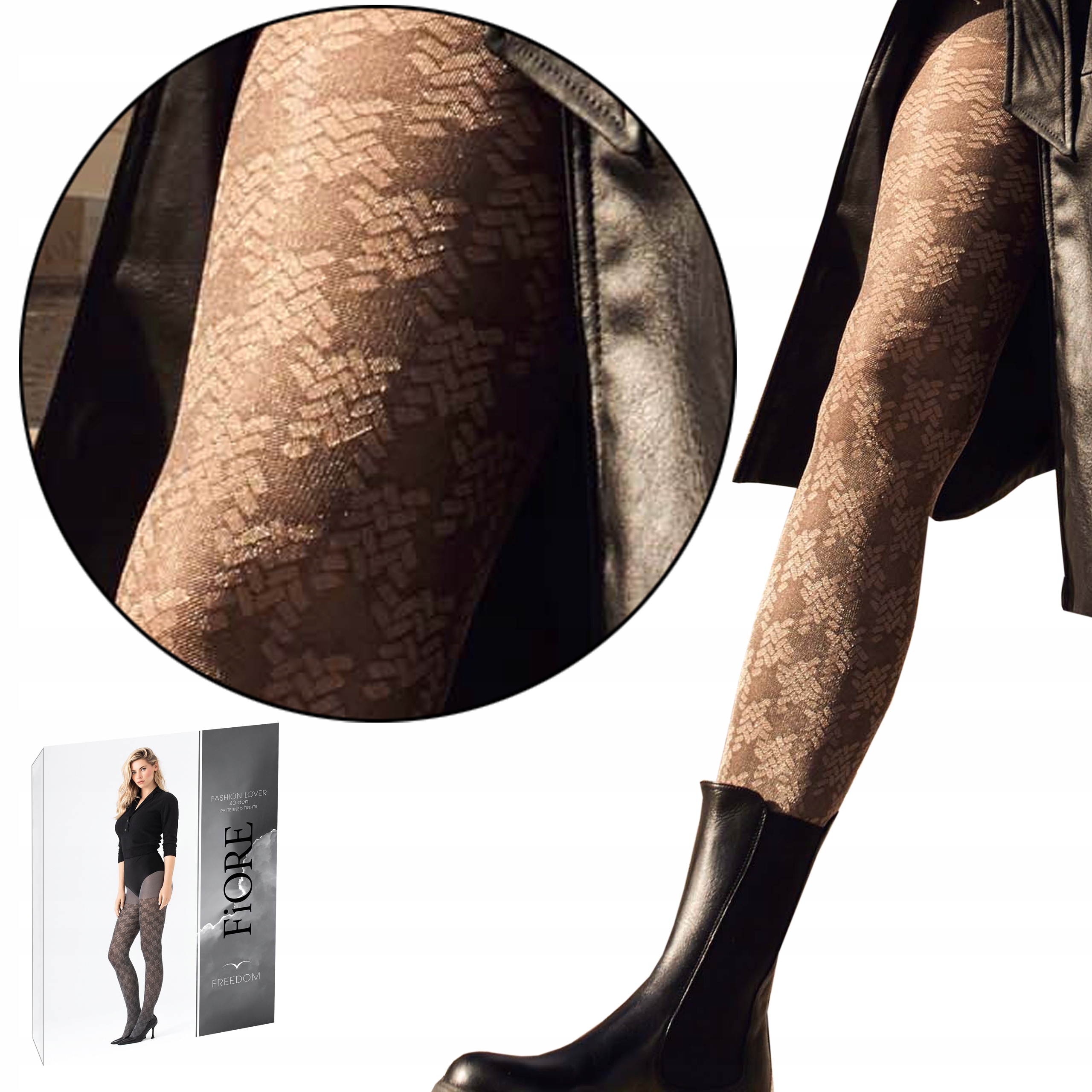 

Fiore grube rajstopy Fashion Lover 40 den Beż 4-L