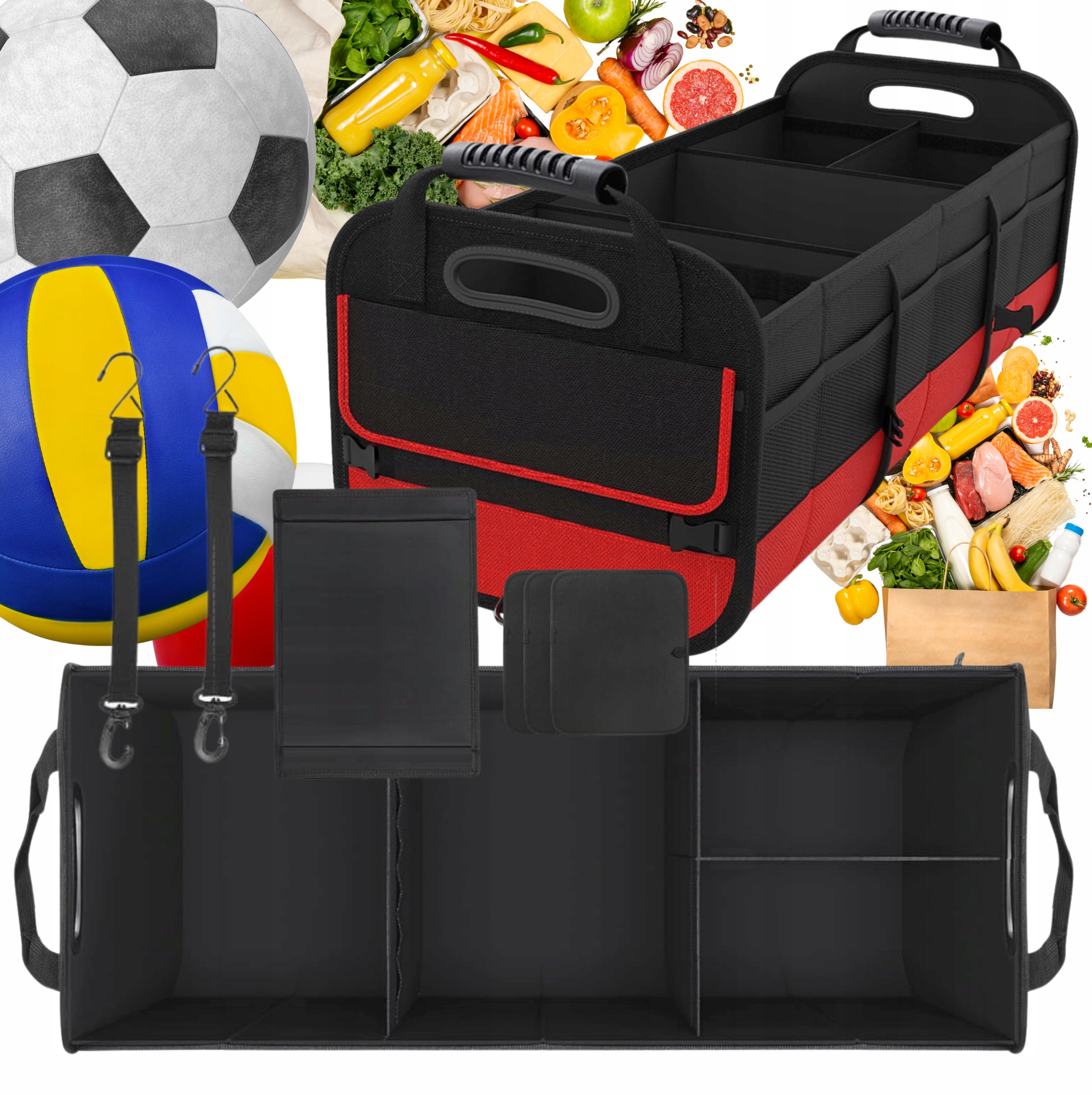 Organizér Do Zavazadlového Prostoru 95 L Pro Auto, Skládací, Pevný