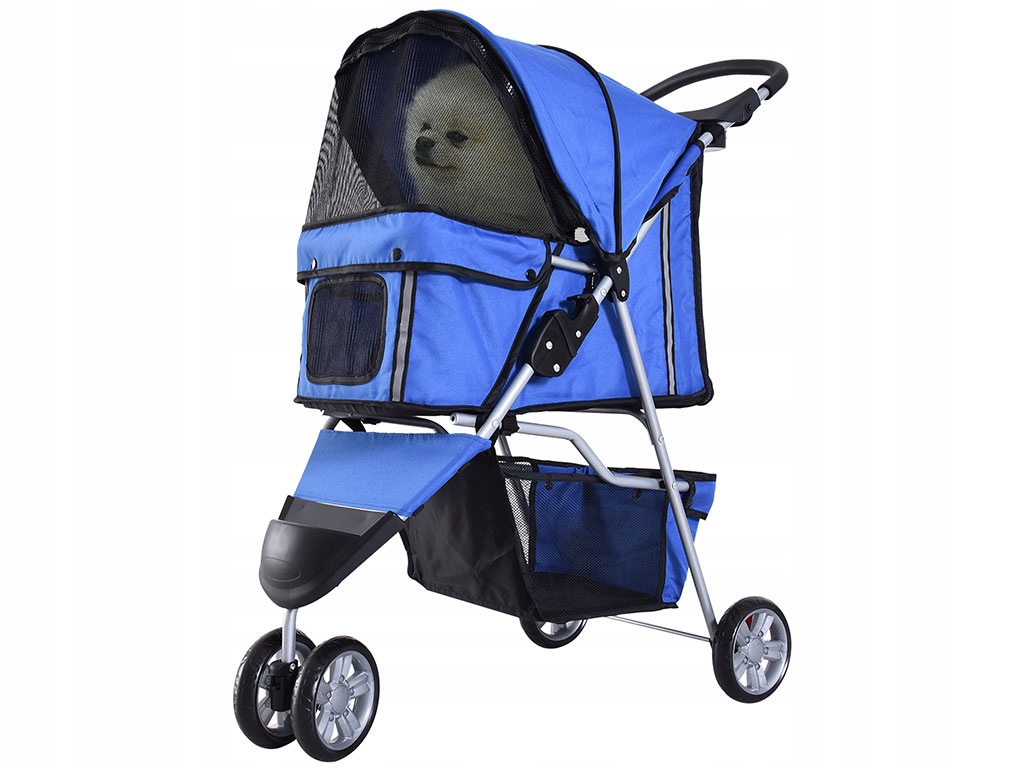 Levně Kočárek pro psy Pawhut D00-041BU, modrý