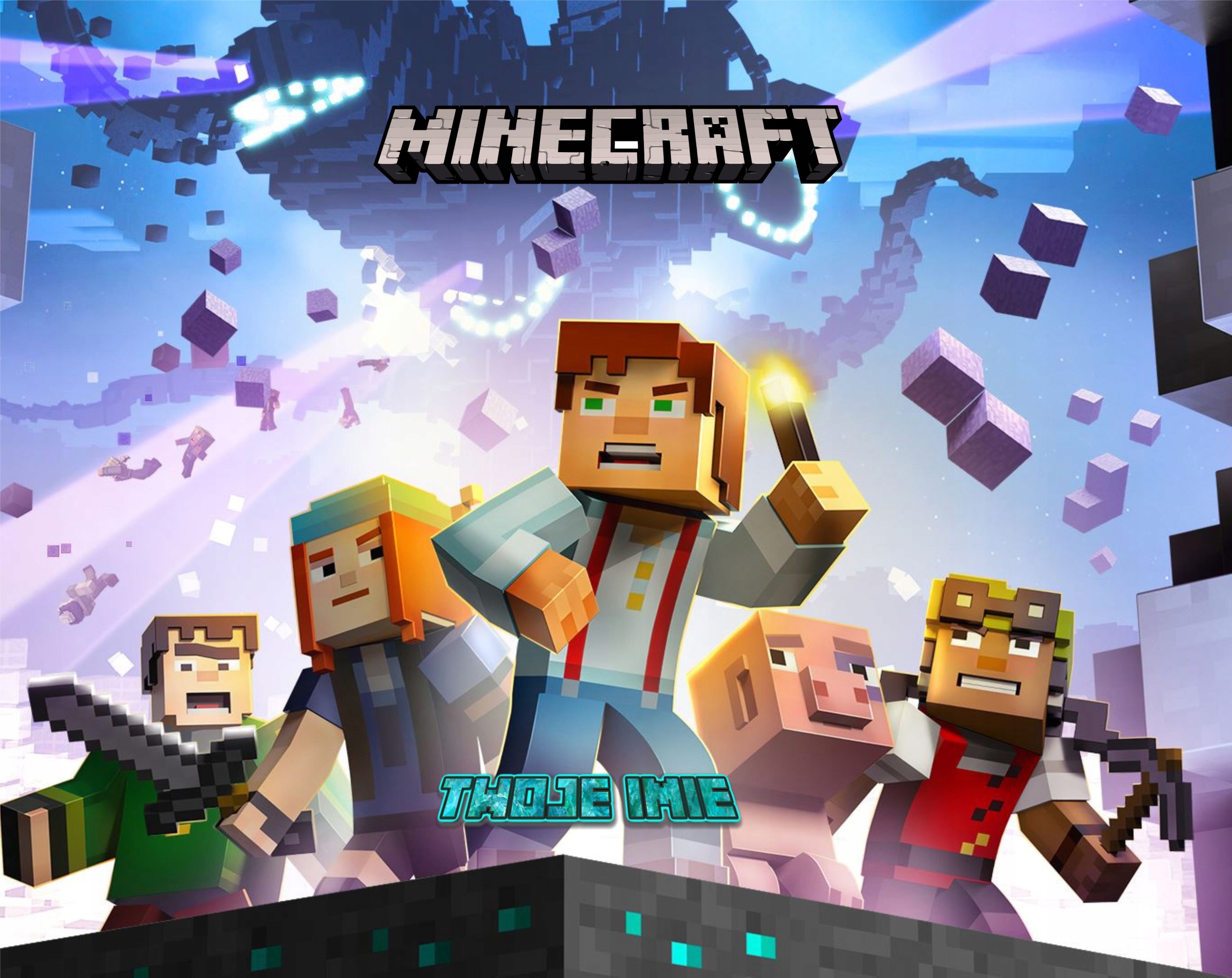 Personalizované Puzzle Minecraft s libovolným textem 192 dílků – různé vzory