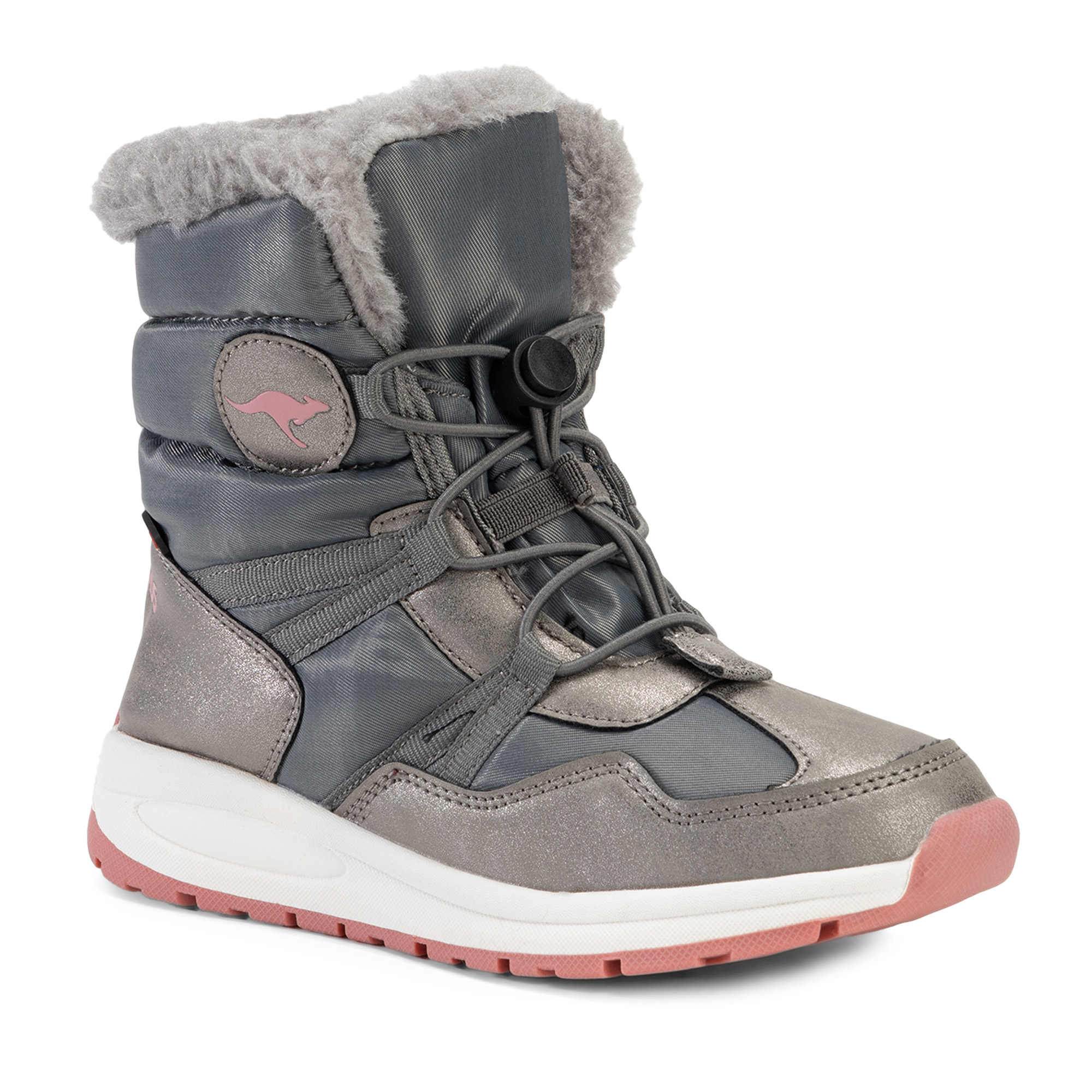 Śniegowce juniorskie KangaROOS K-pe Ski Rtx steel grey dusty rose 39 Eu