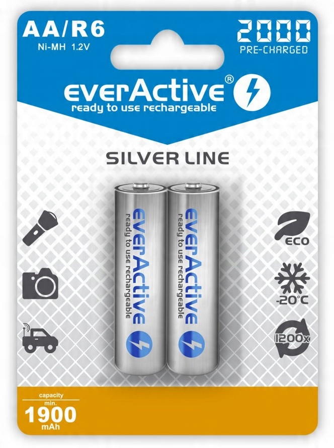 

2x Akumulatorki Everactive R6 Aa 2000 Ready To Use