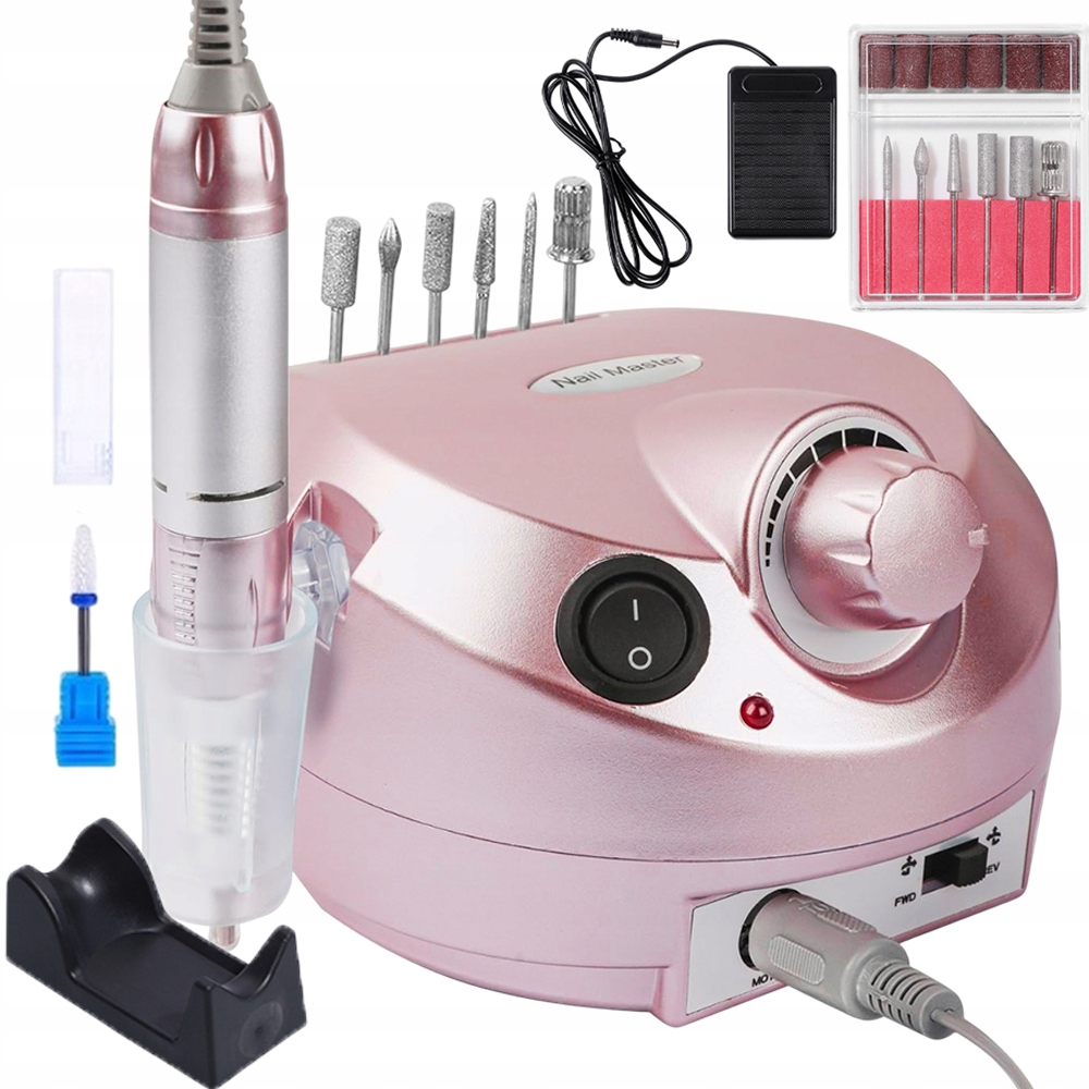 Bruska Na Nehty Manikúra Pedikúra Profesionální 65W Sada Fréz