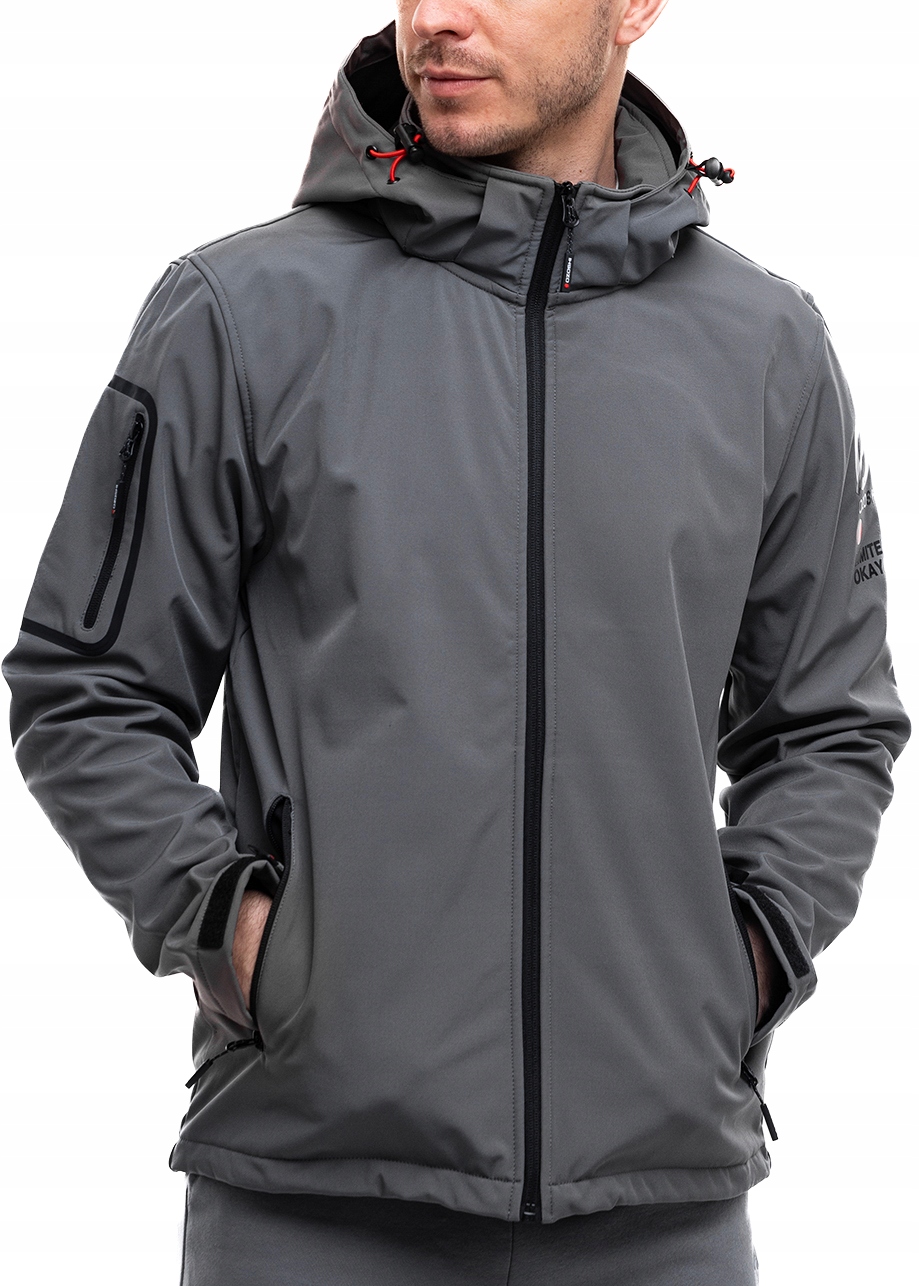 Pánská softshellová bunda Ozoshi Kazaiuki s kapucí Pohodlná, lehká, vel L