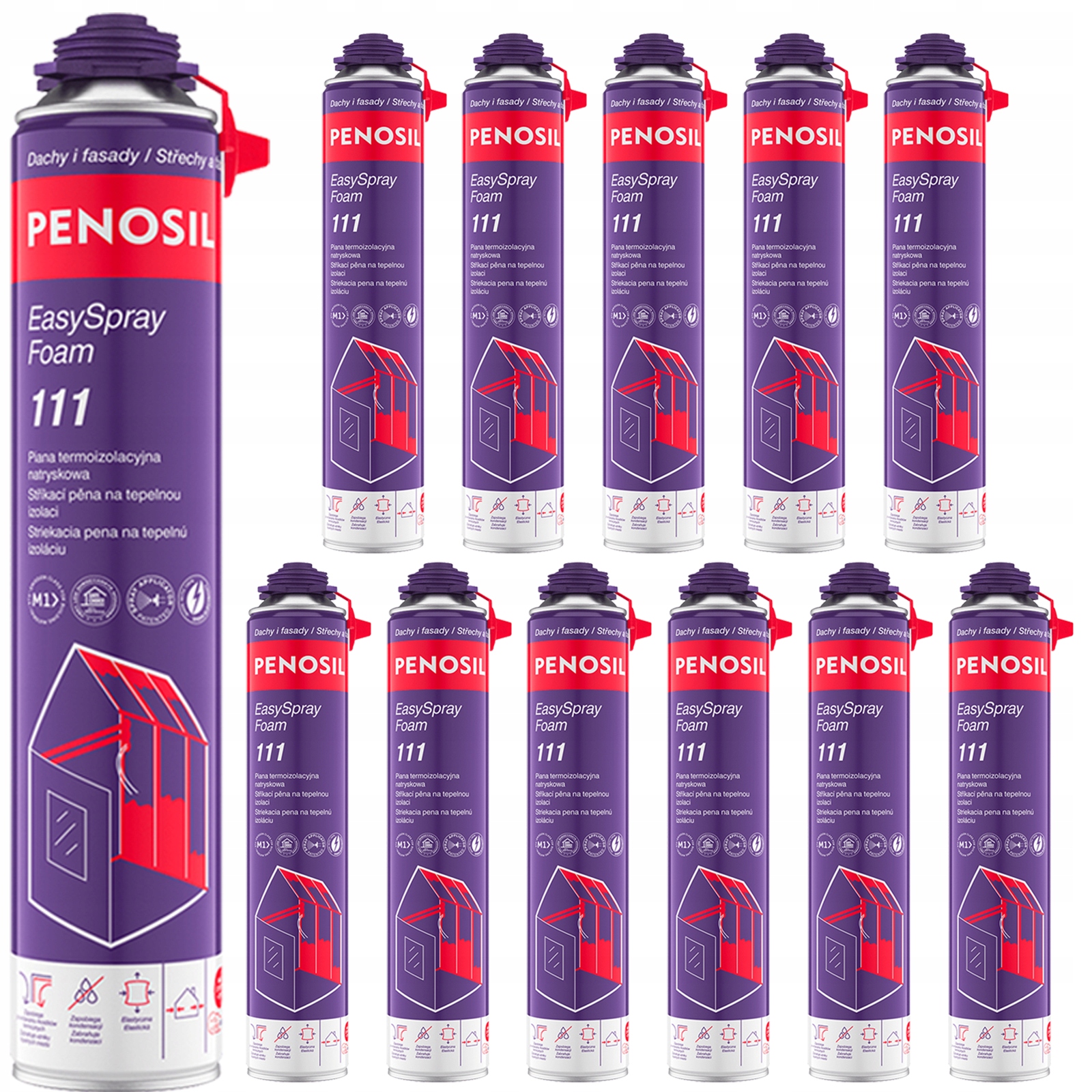 12 x Penosil EasySpray Pena Pur Termoizolačná striekacia pena Penosil