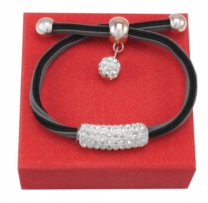 

Bransoletka Czarno Szara Ze Szklanymi Cyrkoniami