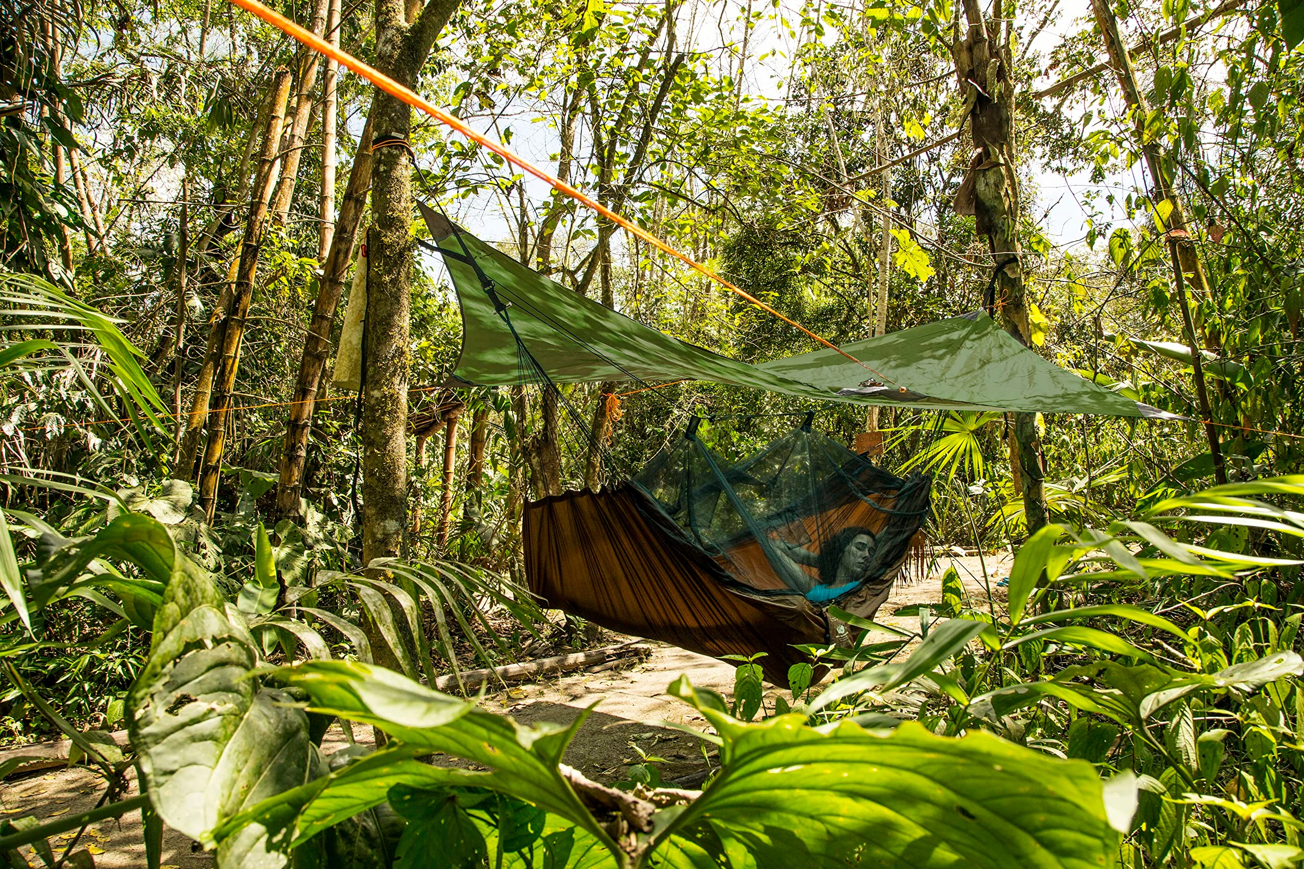 AMAZONAS Ultra Lekki Hamak Moskito Traveller PRO 220x140cm Do 150kg — miniatura 7