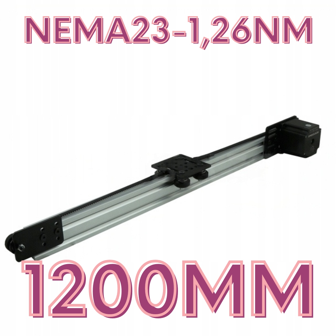 Lineární vedení 1200 mm V-Slot s ozubeným řemenem 3GT-NEMA 23 1,26 Nm