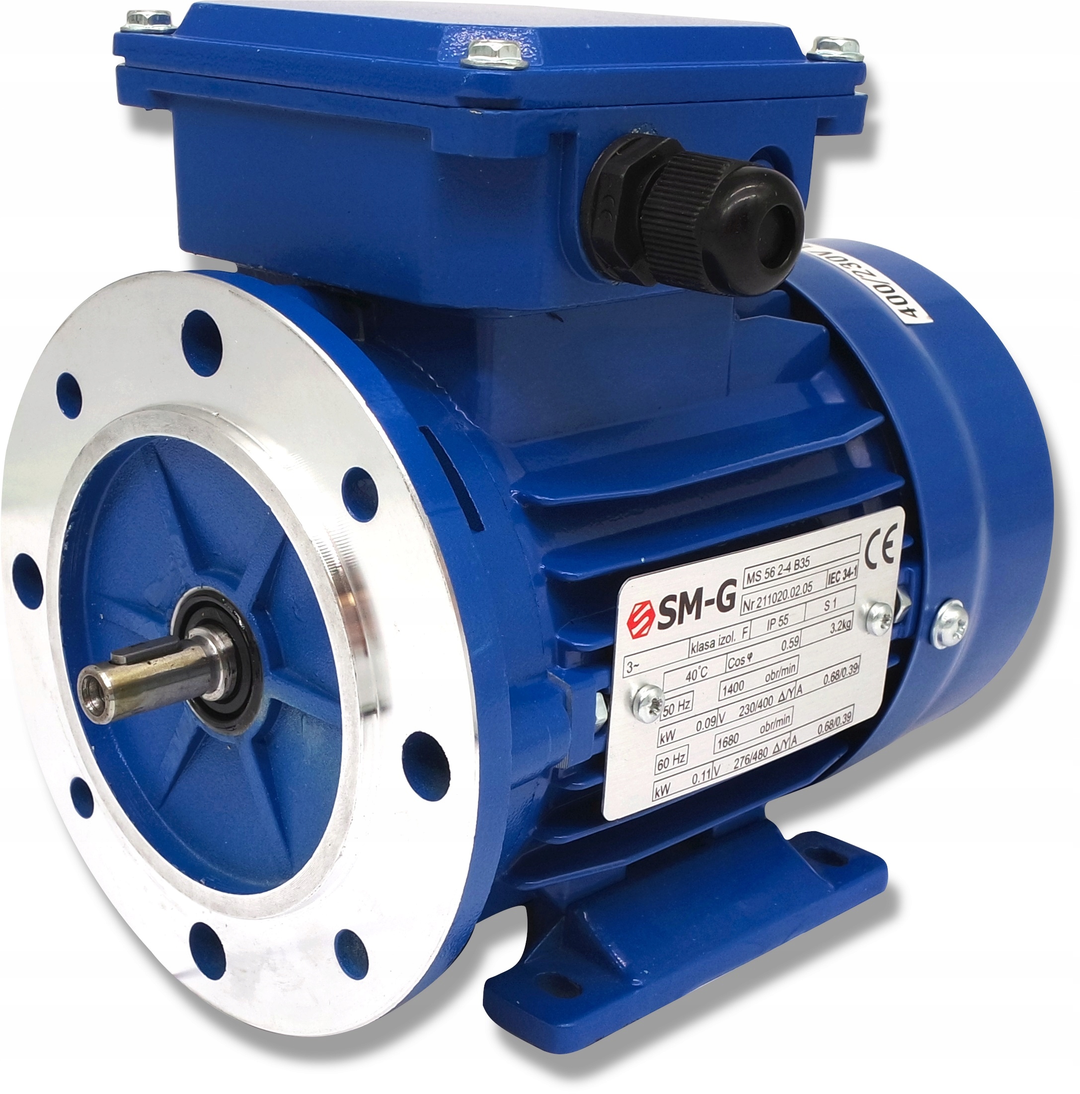 3024.MS.56.2-4.0,09kW.B3533 - Фланцевый двигатель 0.09 kW 230V 1400OBR 3-фазный