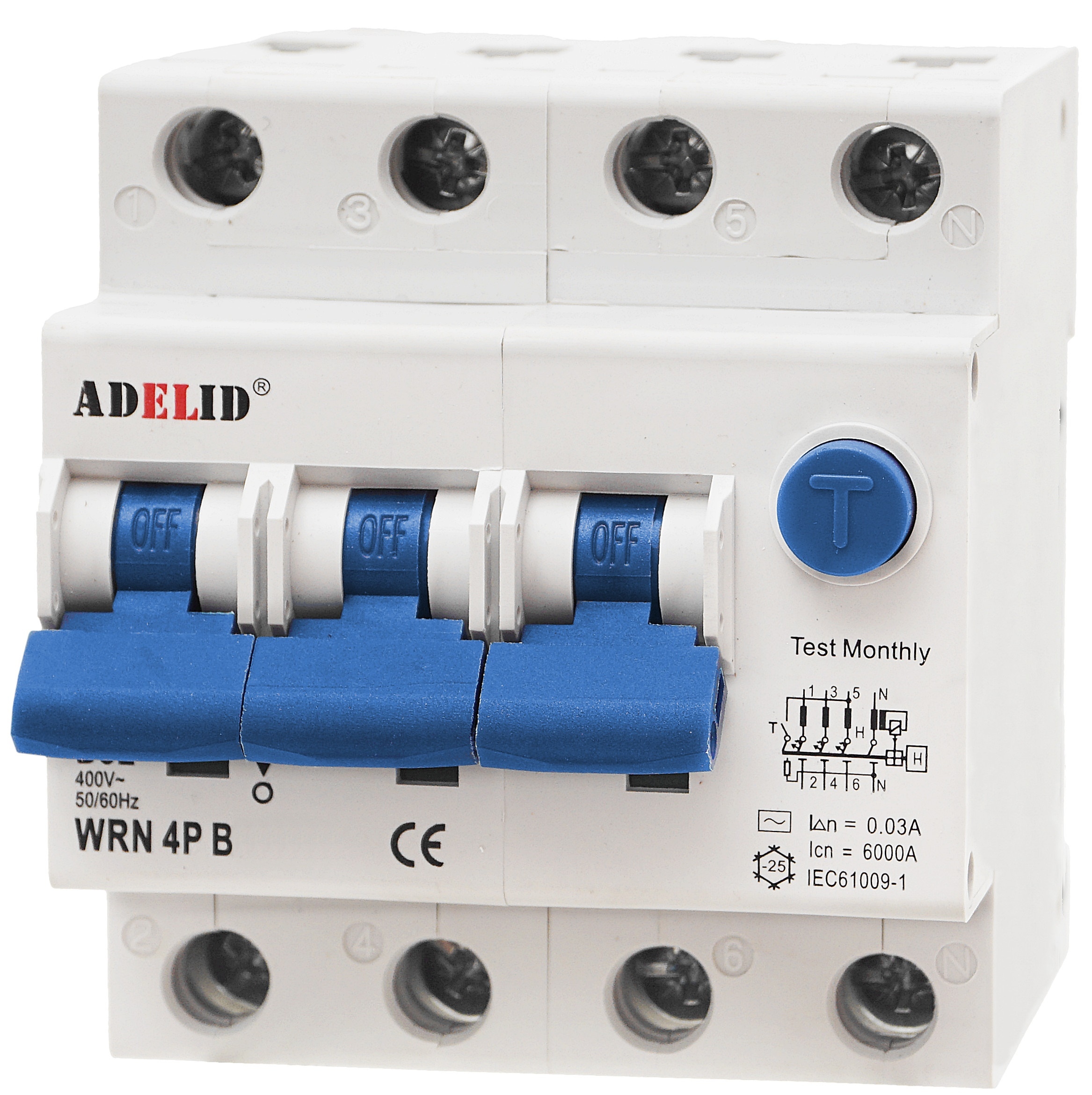 Wyłącznik Różnicowo-nadprądowy Różnicówka Różnicowoprądowy 3F B 20A 4P Ac