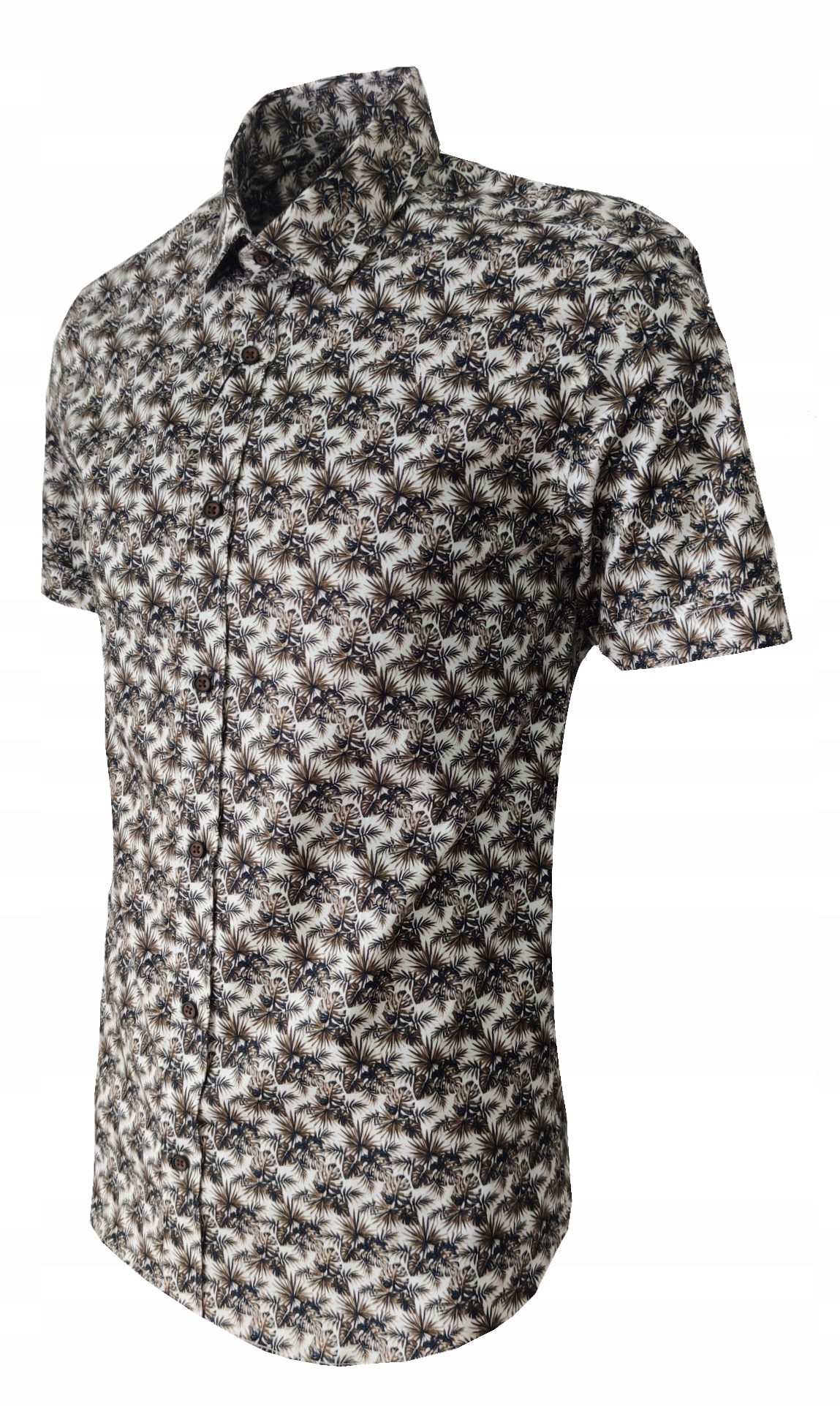 KOSZULA ELEGANCKA WIZYTOWA WZÓR BRĄZ BAWEŁNA3XL Model KASZTANOWY