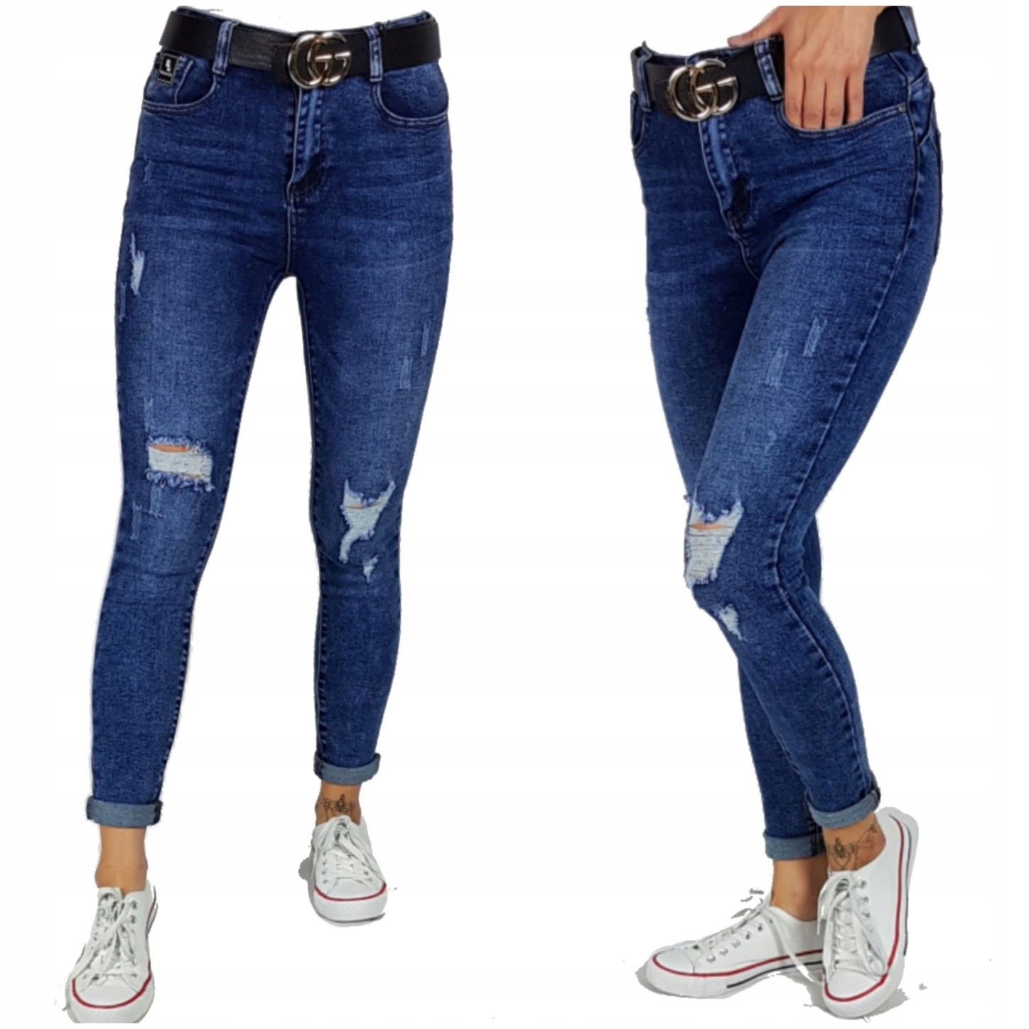 Spodnie Jeansowe Z Dziurami Denim Life Roz 40
