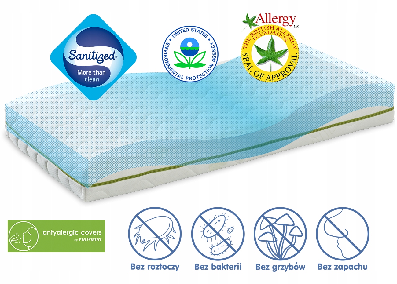 Materac do łóżeczka Fikuśny Sen(wentylacja) 120x60 Wypełnienie Pianka