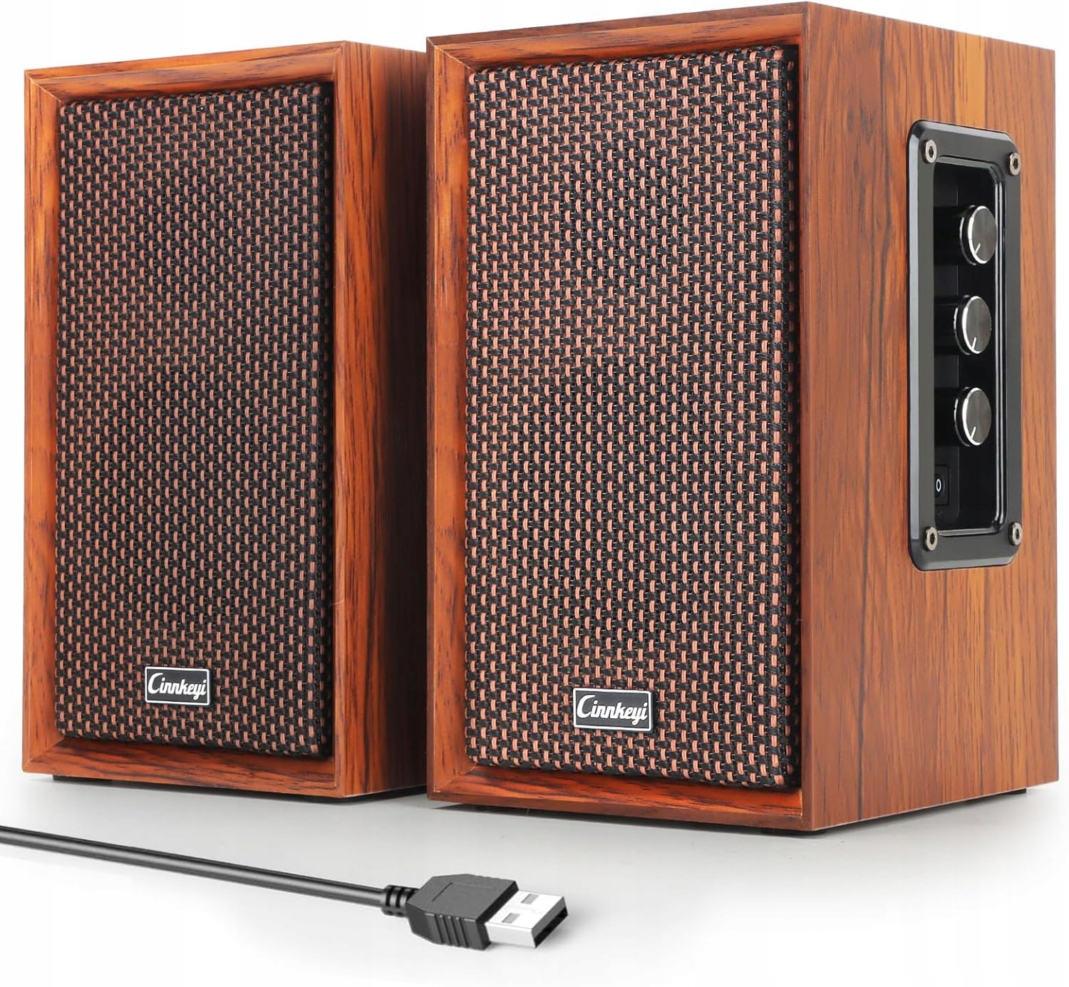 ZESTAW GŁOŚNIKI KOMPUTEROWE BLUETOOTH USB 40W DREWNO CINNKEY