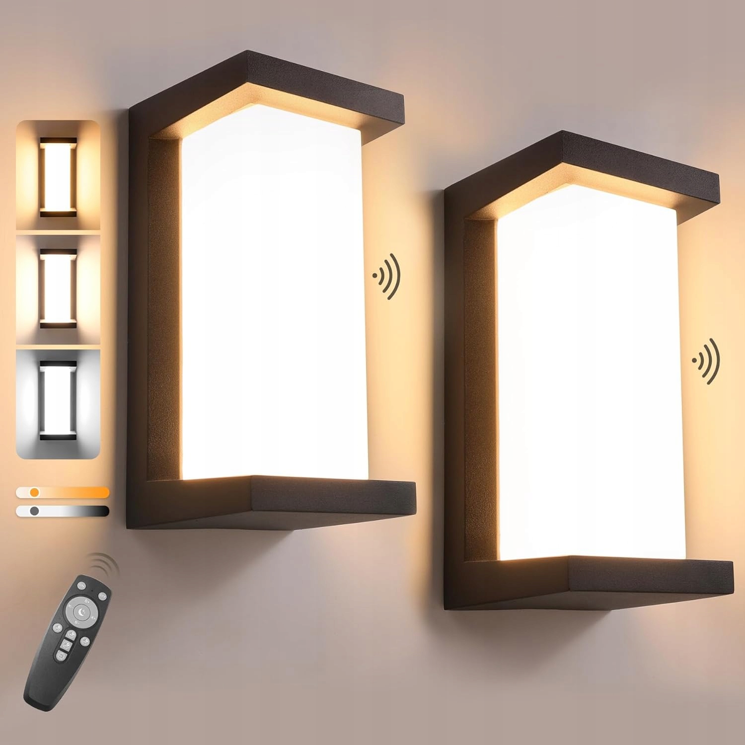 Boyir Kpl Moderné Led záhradné svietidlá 2ks Snímač pohybu Pilot