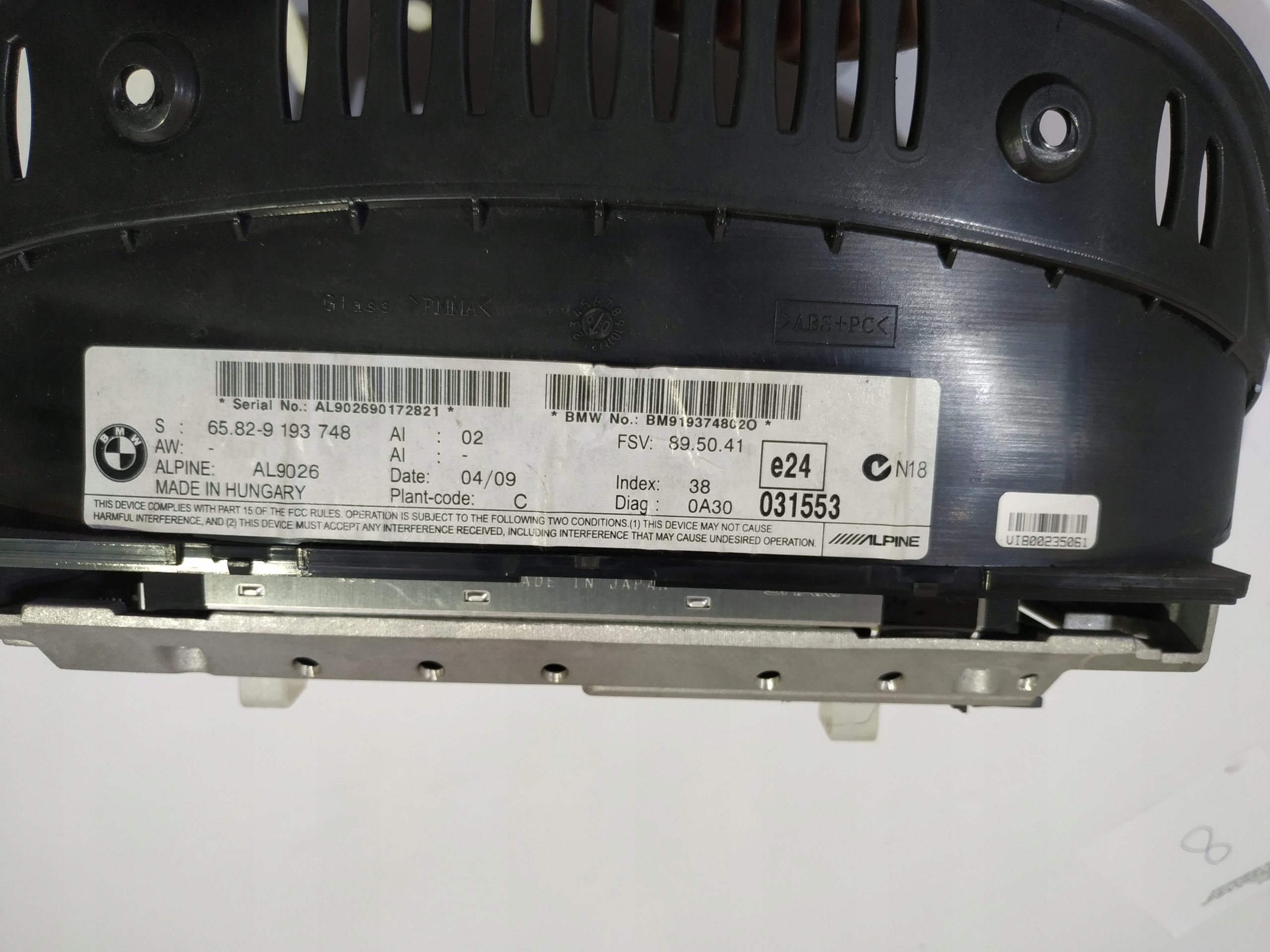 display MONITOR NAVI BMW 5 E60 9193748
