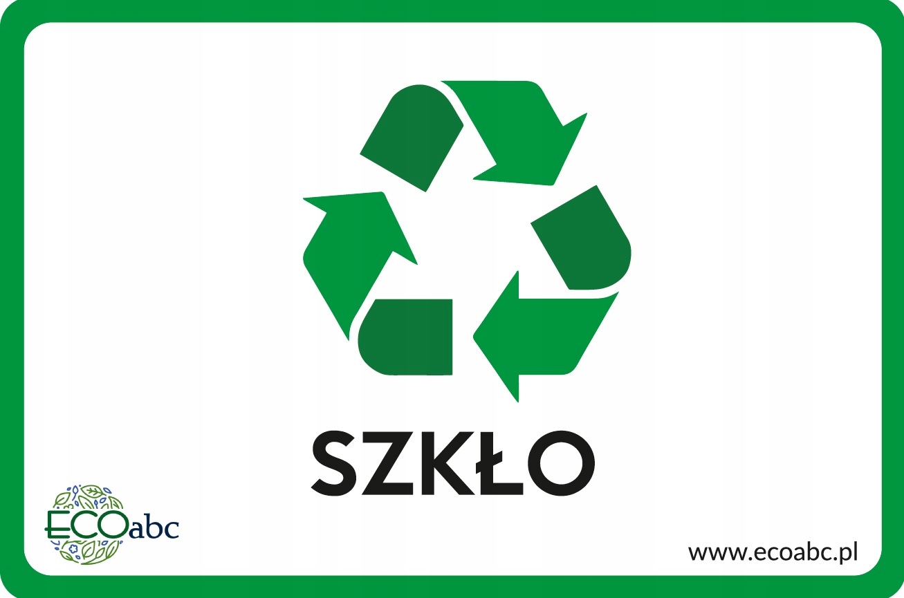 

Naklejka do segregacji śmieci na kosz 30x20 szkło