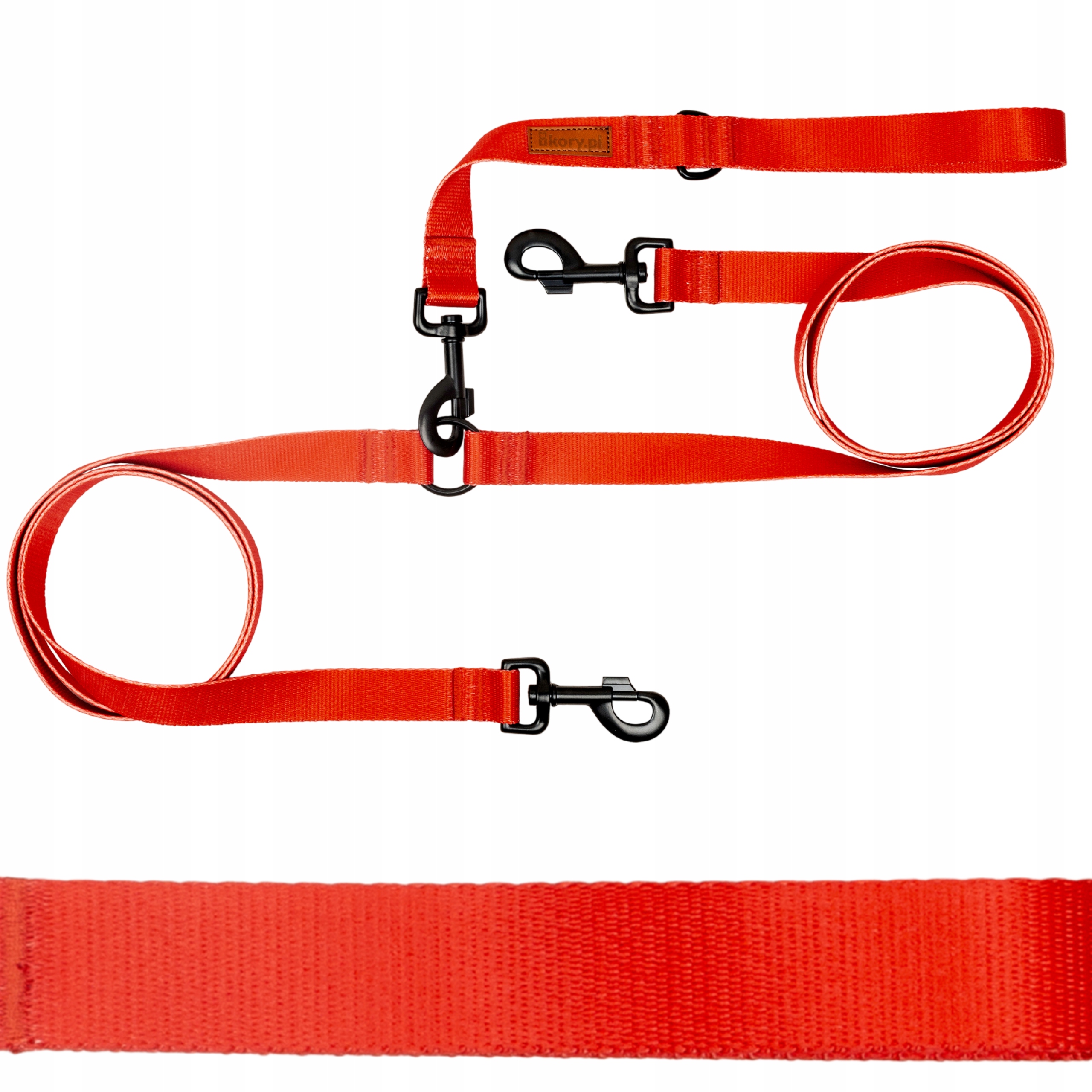 Levně Dvě Vodítka rozdělovač Pejsci 1,78 m Páska 2 cm Ukory Červená