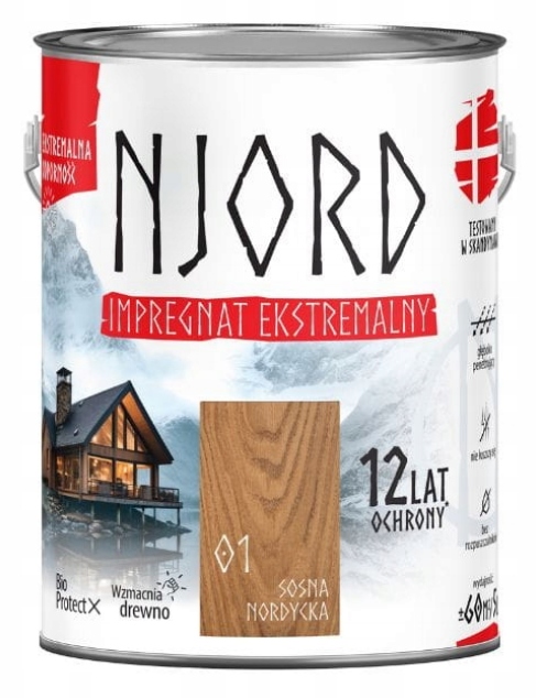 Njord Impregnat ekstremalny 12 lat ochrony Sosna Nordycka 5 l