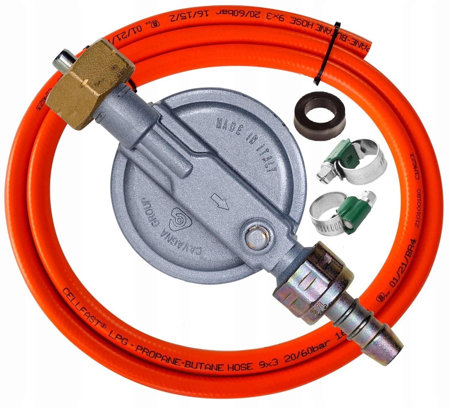 REDUKTOR BUTLI 11kg z BEZPIECZNIKIEM TERMICZNYM i ZAWOREM BEZP+ WĄŻ GAZU 1m