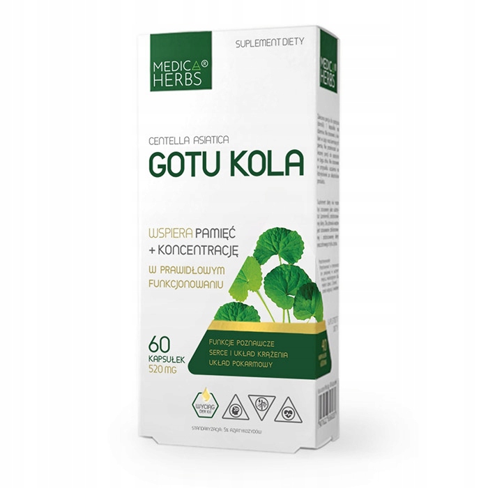 

Medica Herbs Gotu Kola 60kaps Funkcje Poznawcze