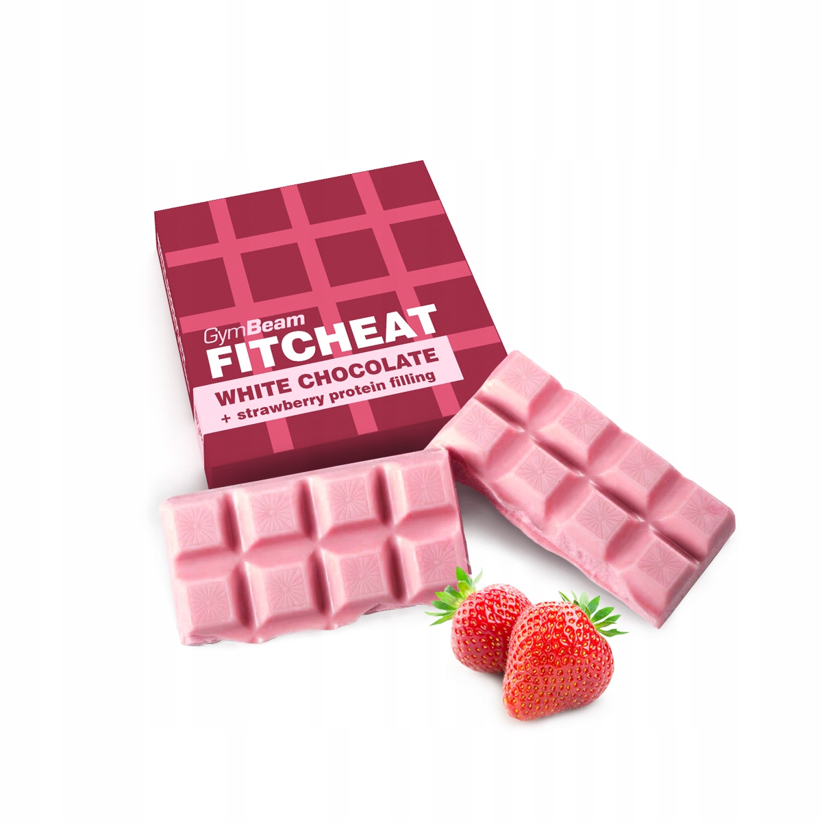 GymBeam Čokoláda jahoda čokoláda Fitcheat Bez Lepku a cukru