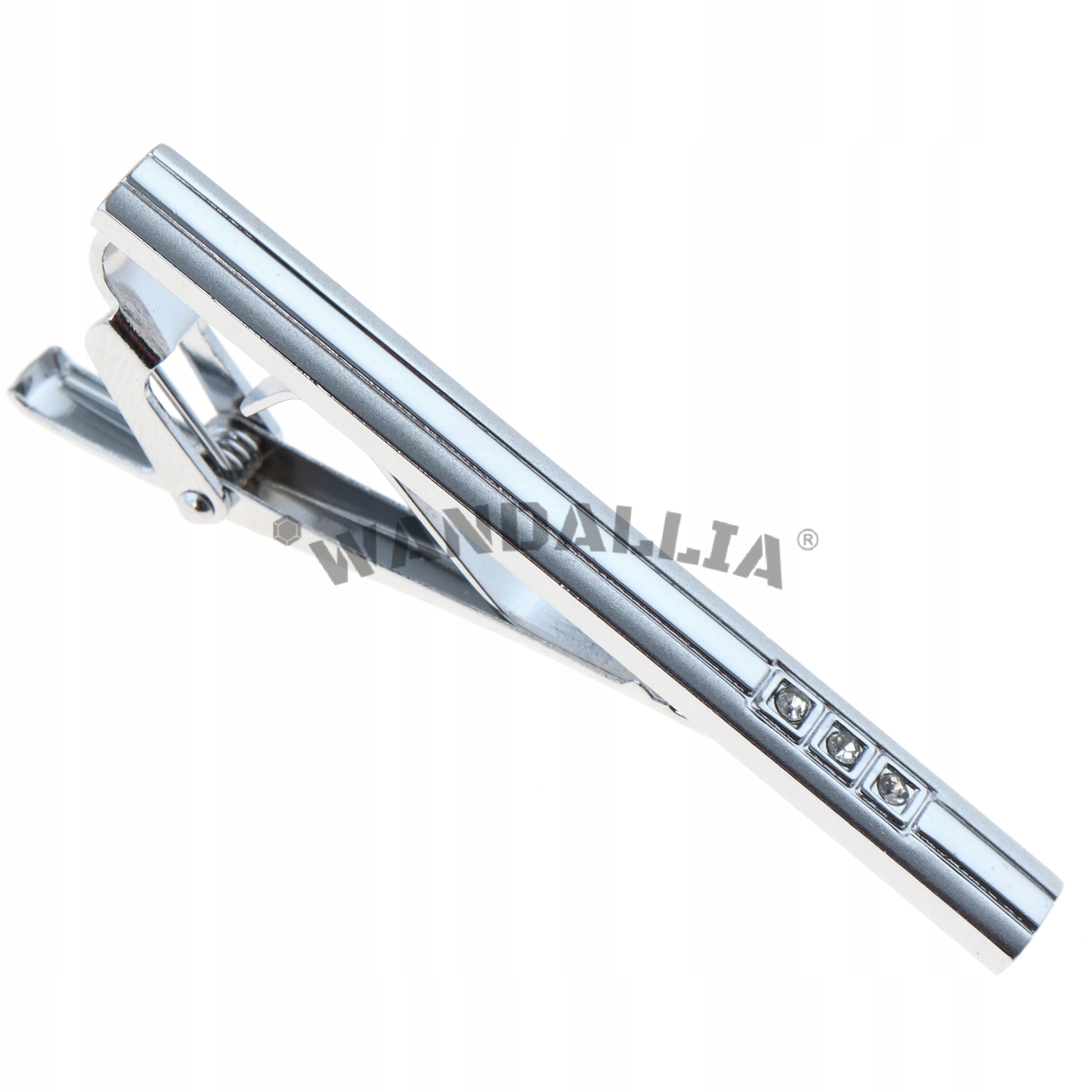 WANDALLIA Spinka do Krawata SP-KR-97 Klasyczna Srebrna dł.6cm Marka Wandallia